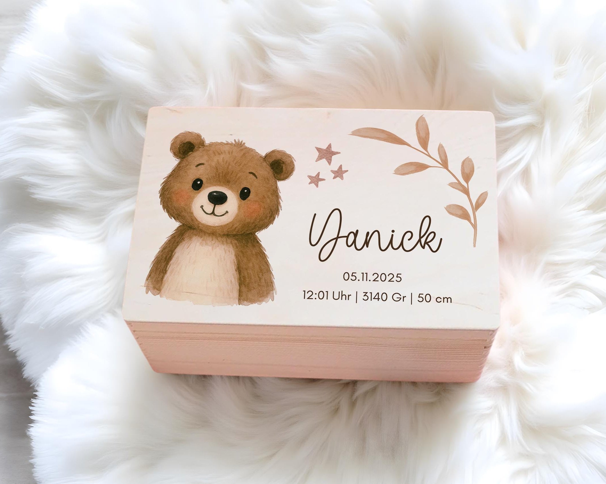 Erinnerungskiste | personalisiert | Baby | Tier-Motiv | Holz Erinnerungsbox | Babygeschenk | Taufe | Geschenkidee Geburt | Auswahl 8 Tiere