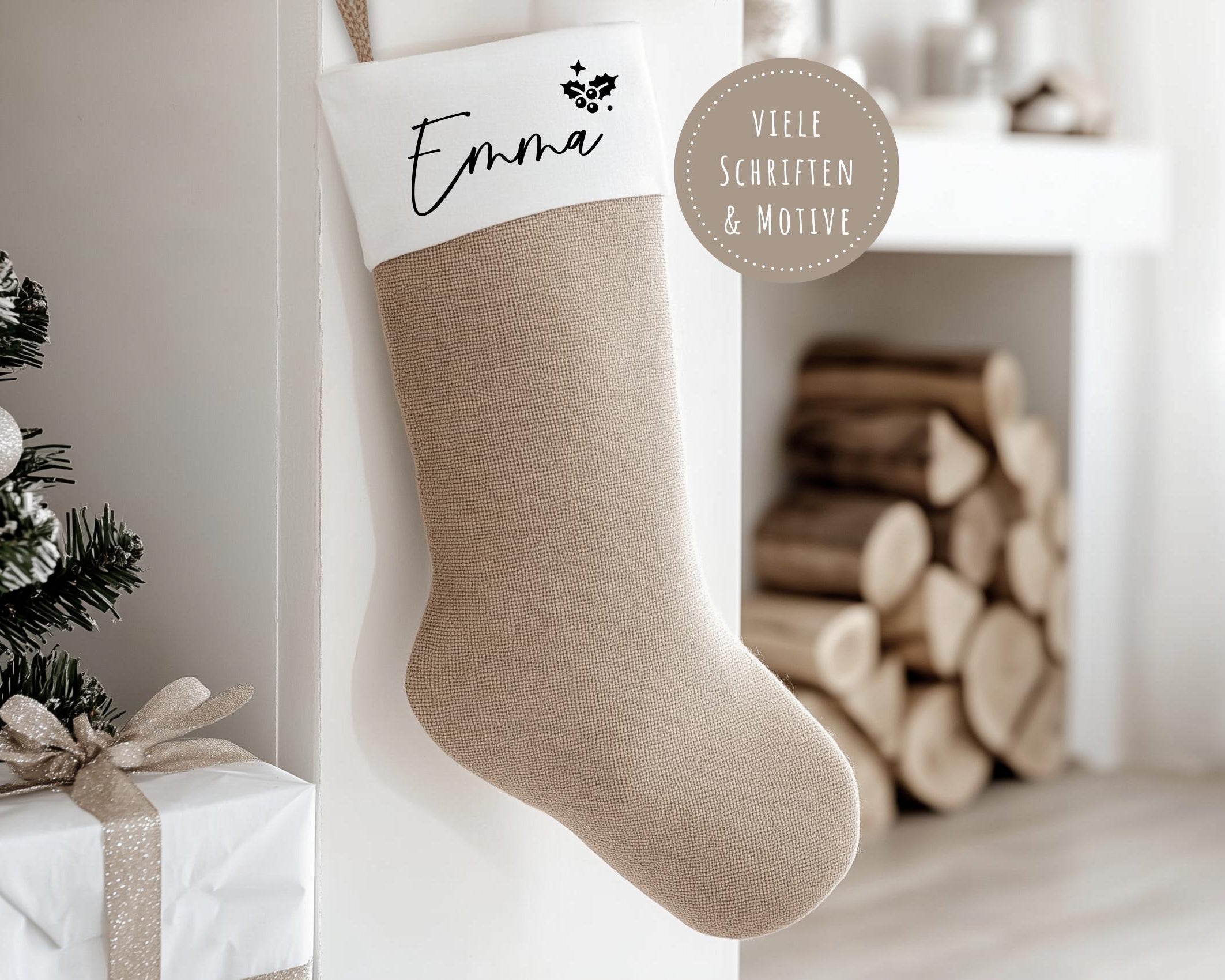 Nikolausstiefel personalisiert | Nikolaus | Weihnachtsstrumpf mit Namen