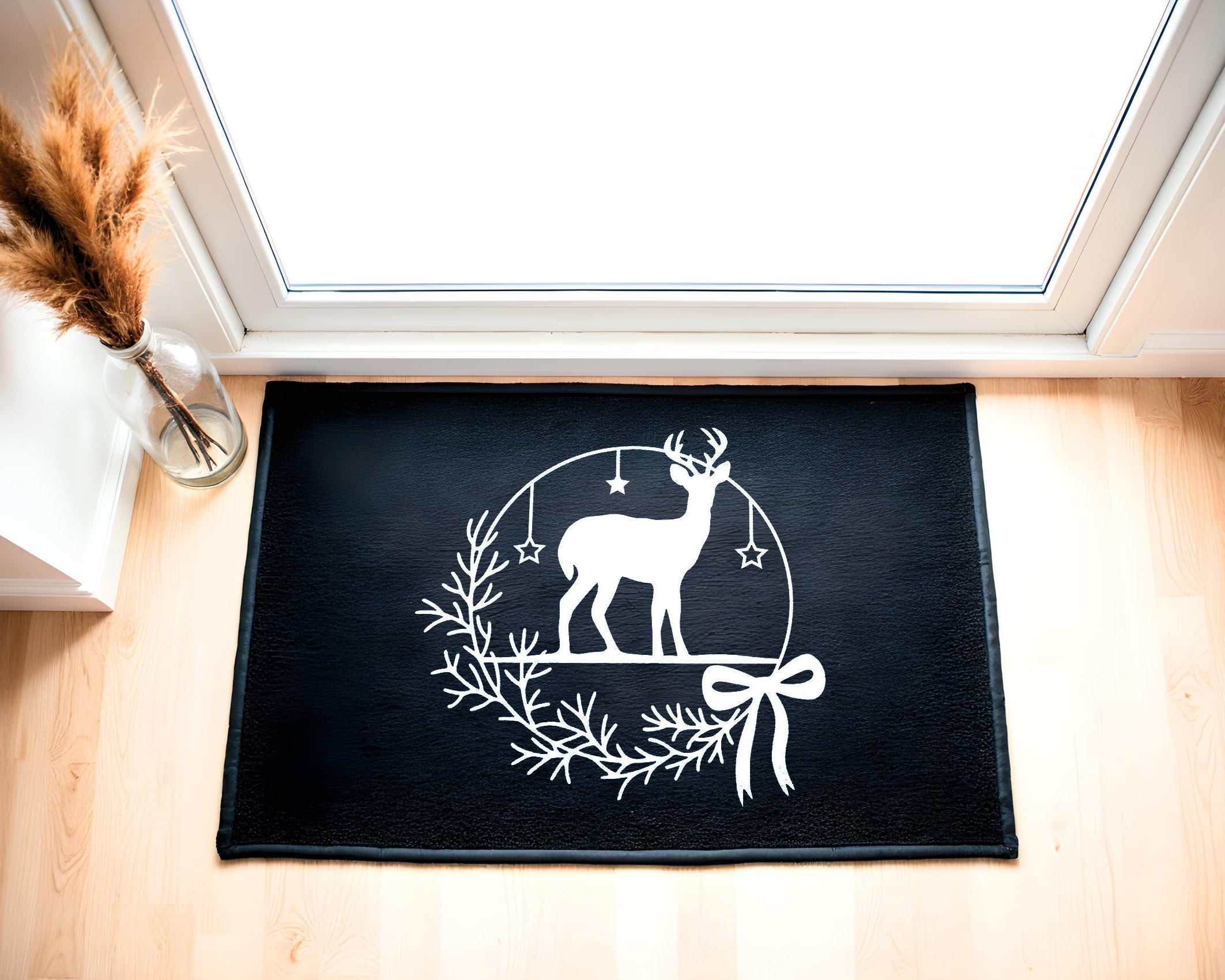 Fußmatte Weihnachten Advent Winter | Fußabtreter mit Rentier