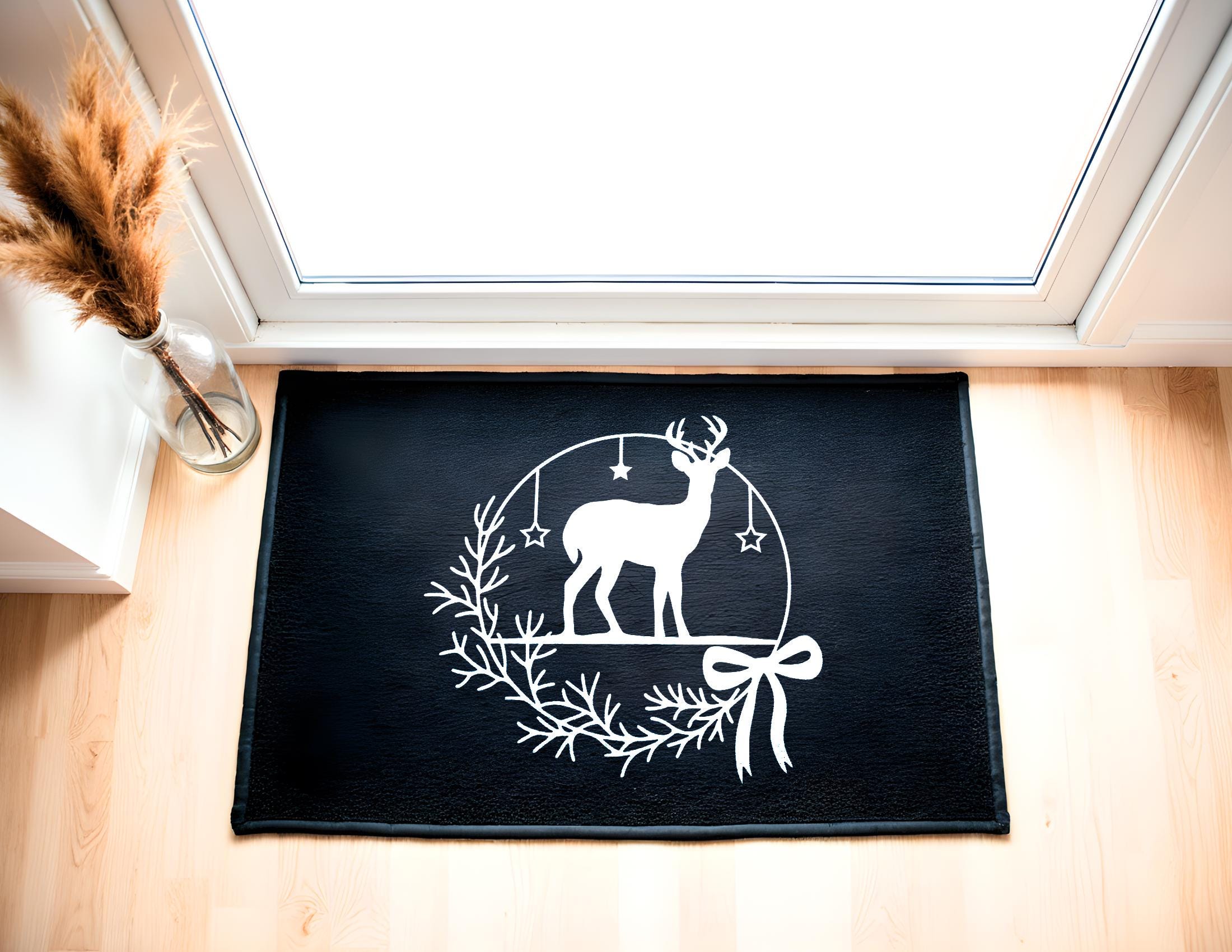 Fußmatte Weihnachten Advent Winter | Fußabtreter mit Rentier