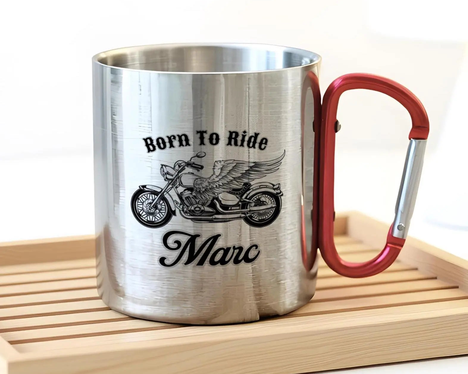 Karabinertasse | Personalisierbar | Tasse für Biker