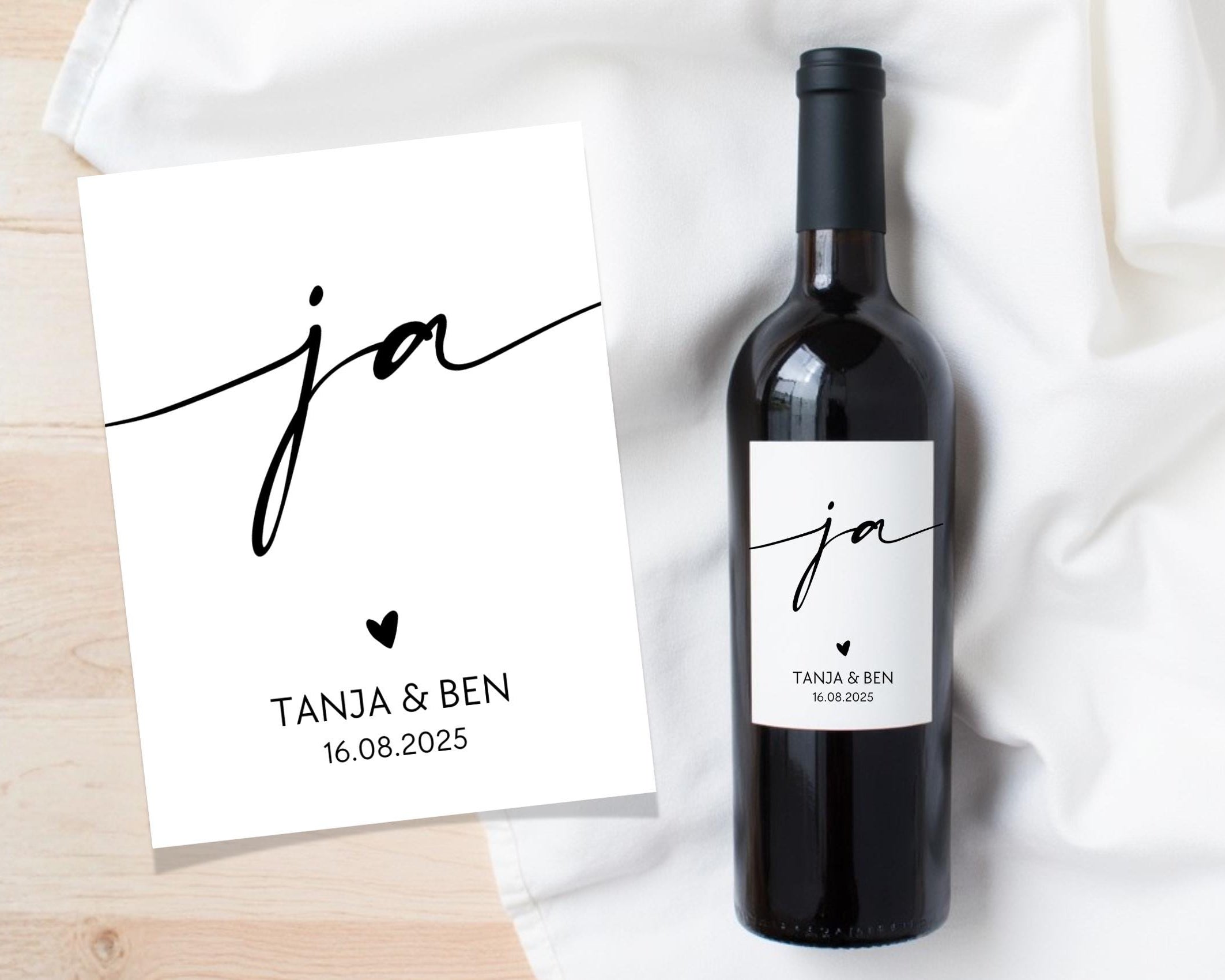 Personalisiertes Weinflaschen Etikett | Hochzeit
