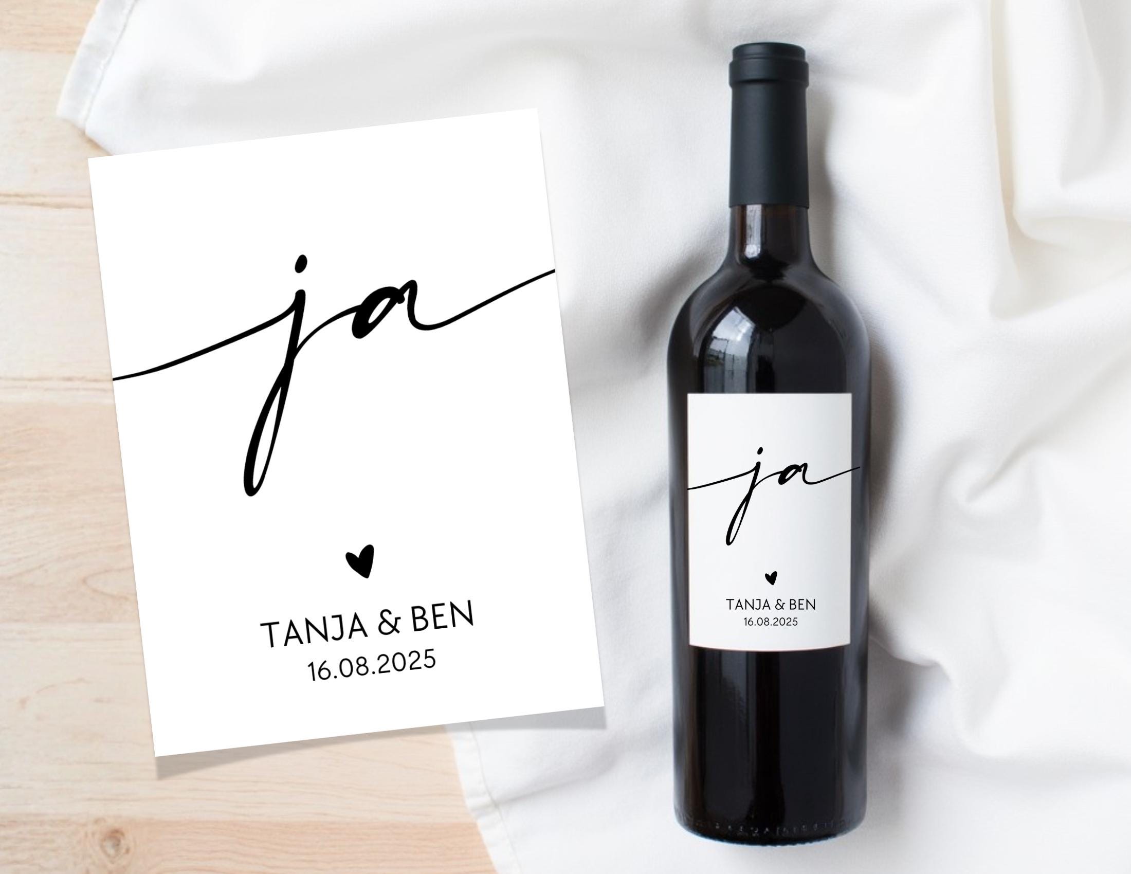 Personalisiertes Weinflaschen Etikett | Hochzeit