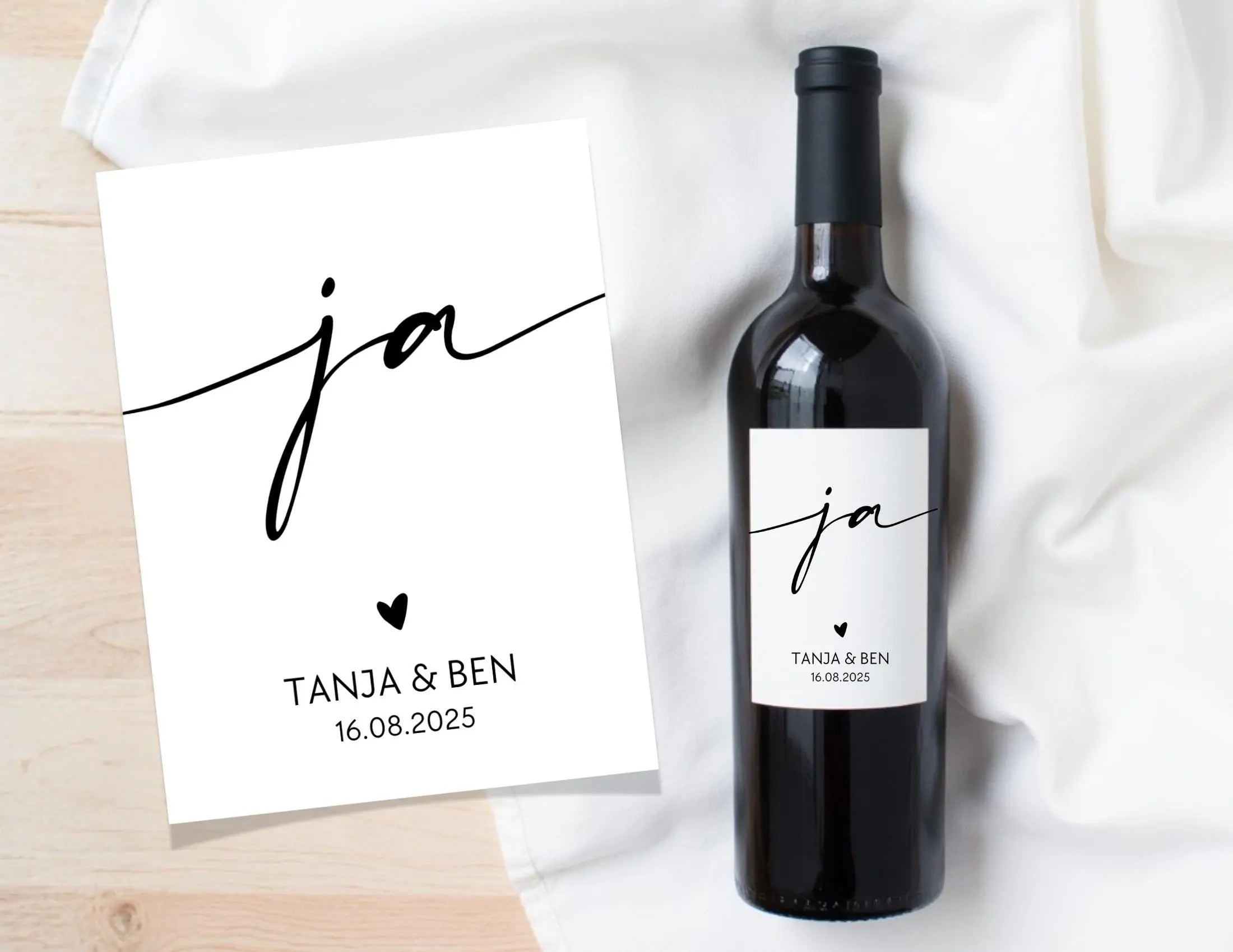 Personalisiertes Weinflaschen Etikett | Hochzeit
