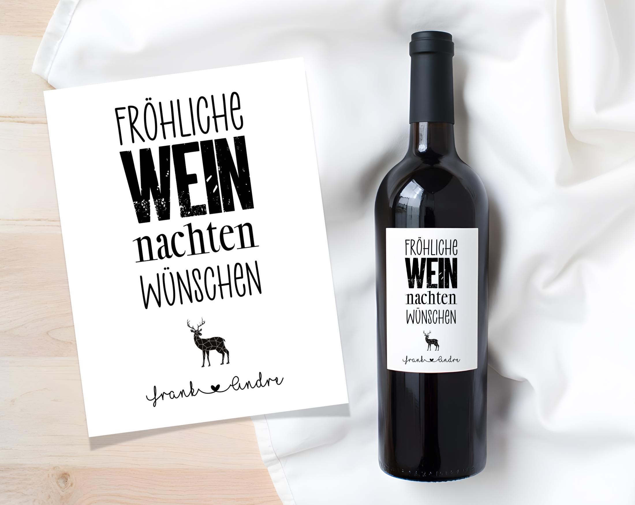 Weinflaschen Etikett | Geschenk Weihnachten personalisiert