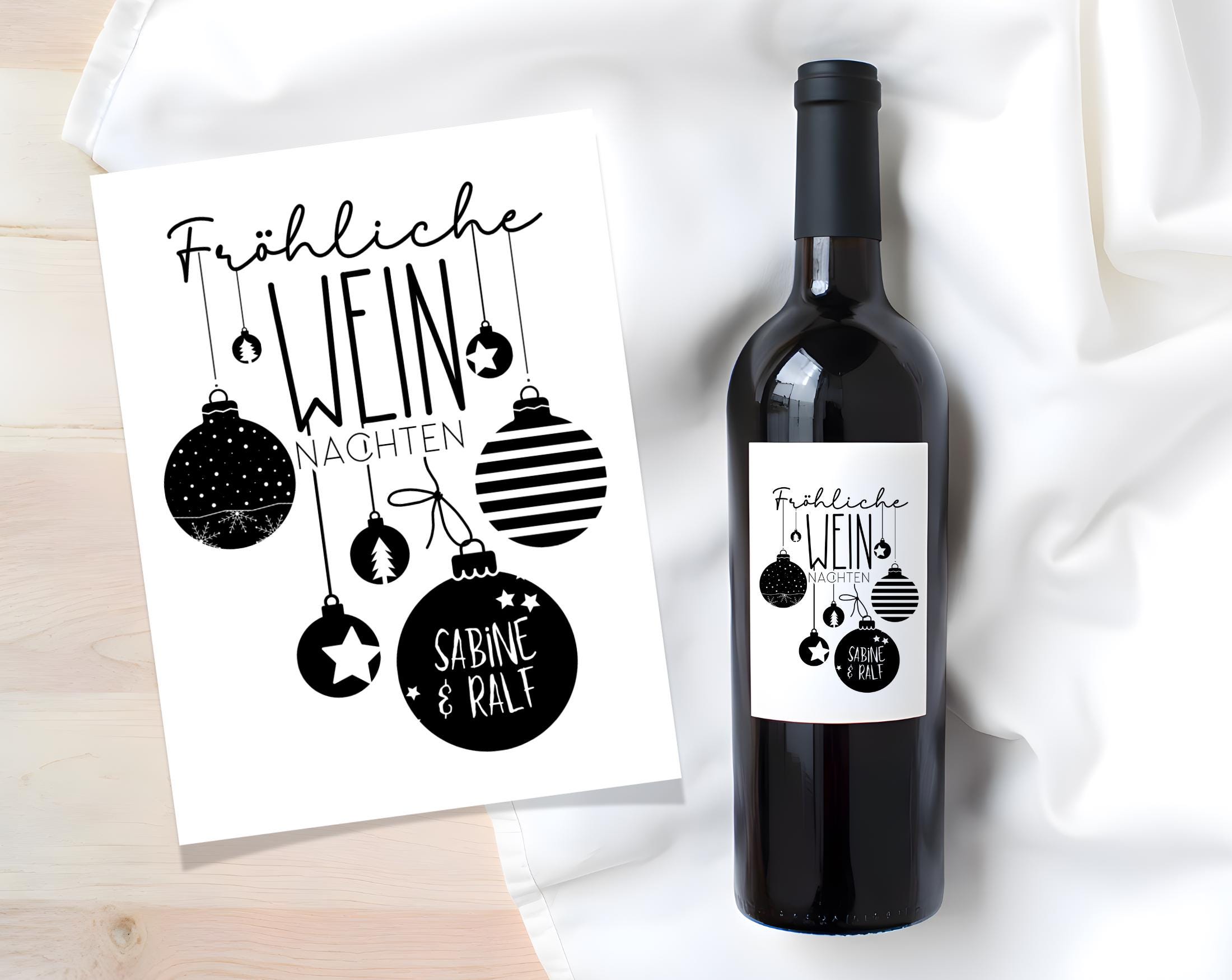 Personalisiertes Weinflaschen Etikett | Geschenk Weihnachten
