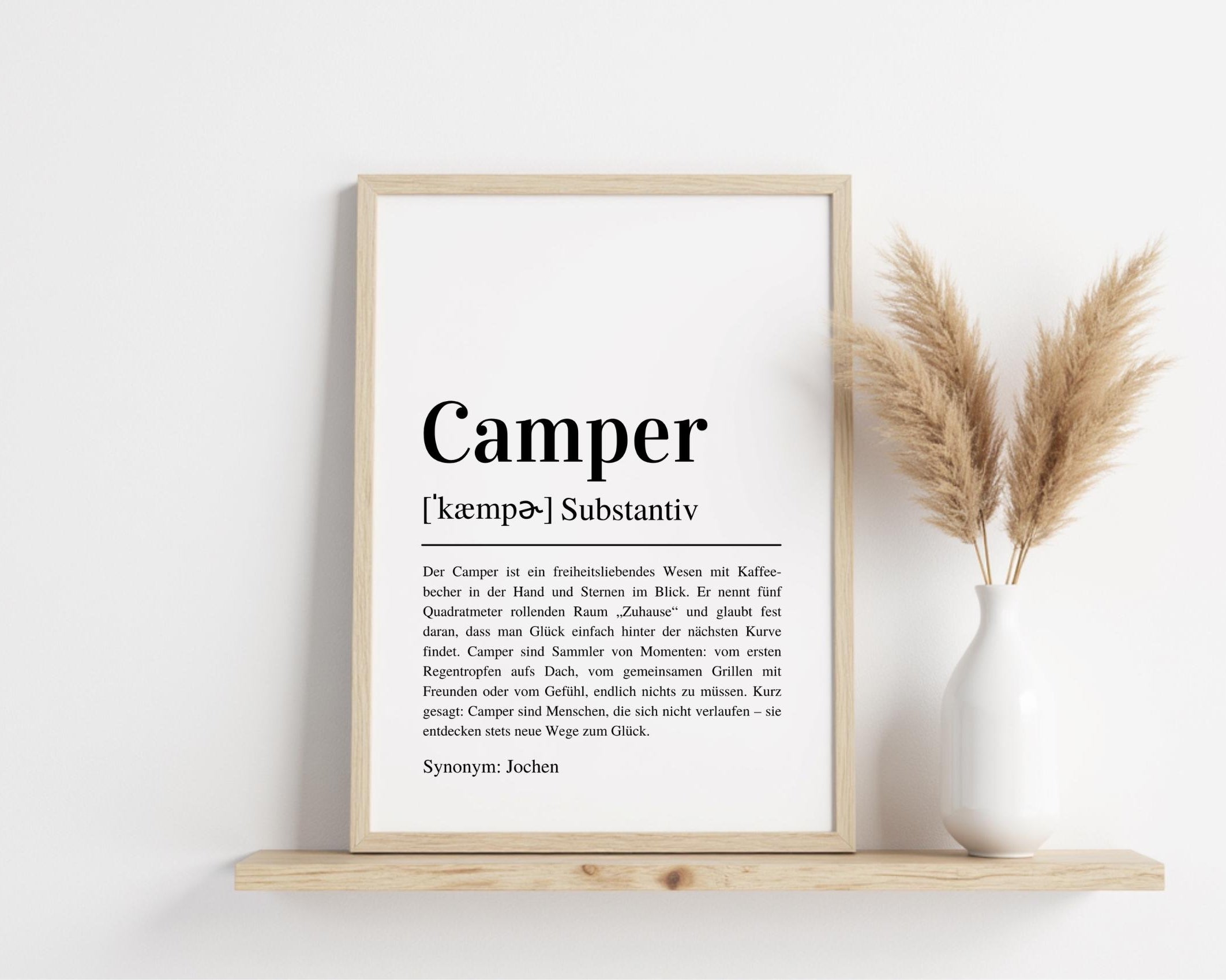 Poster Definition Camper | personalisiert | Geschenk Camping Fan | Digitaler Download
