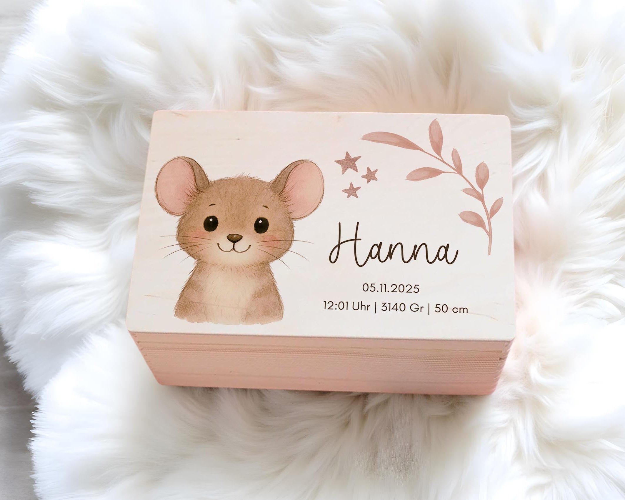Erinnerungskiste | personalisiert | Baby | Tier-Motiv | Holz Erinnerungsbox | Babygeschenk | Taufe | Geschenkidee Geburt | Auswahl 8 Tiere