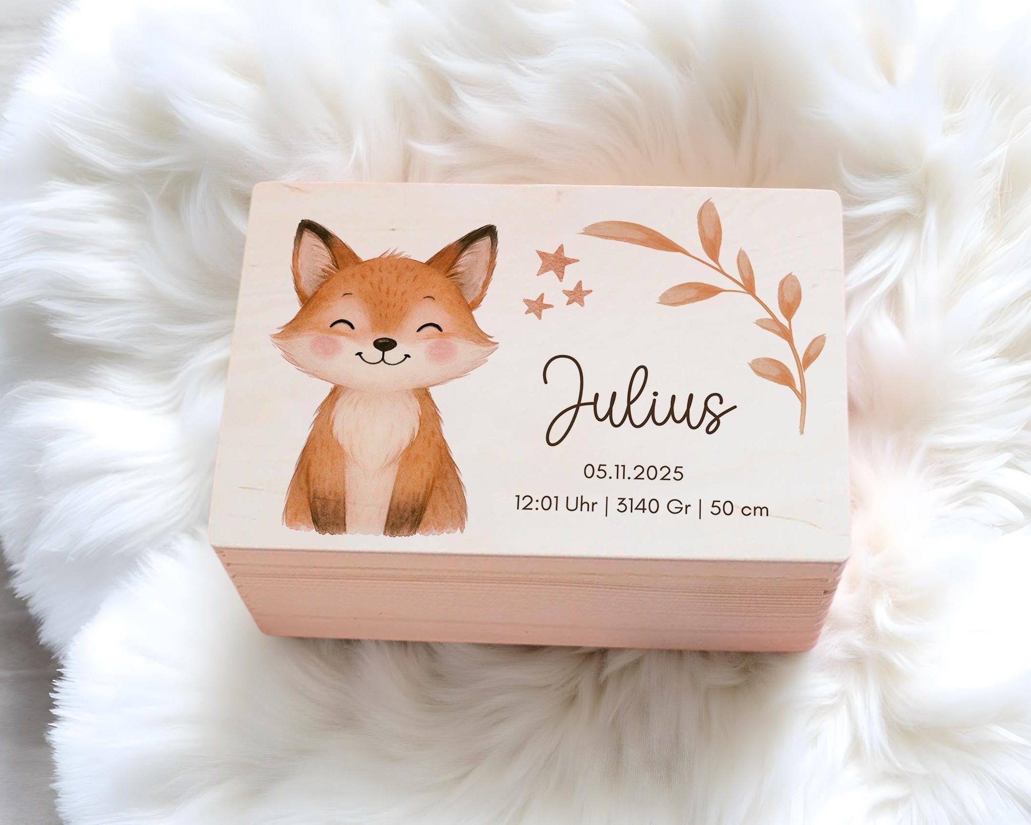 Erinnerungskiste | personalisiert | Baby | Tier-Motiv | Holz Erinnerungsbox | Babygeschenk | Taufe | Geschenkidee Geburt | Auswahl 8 Tiere