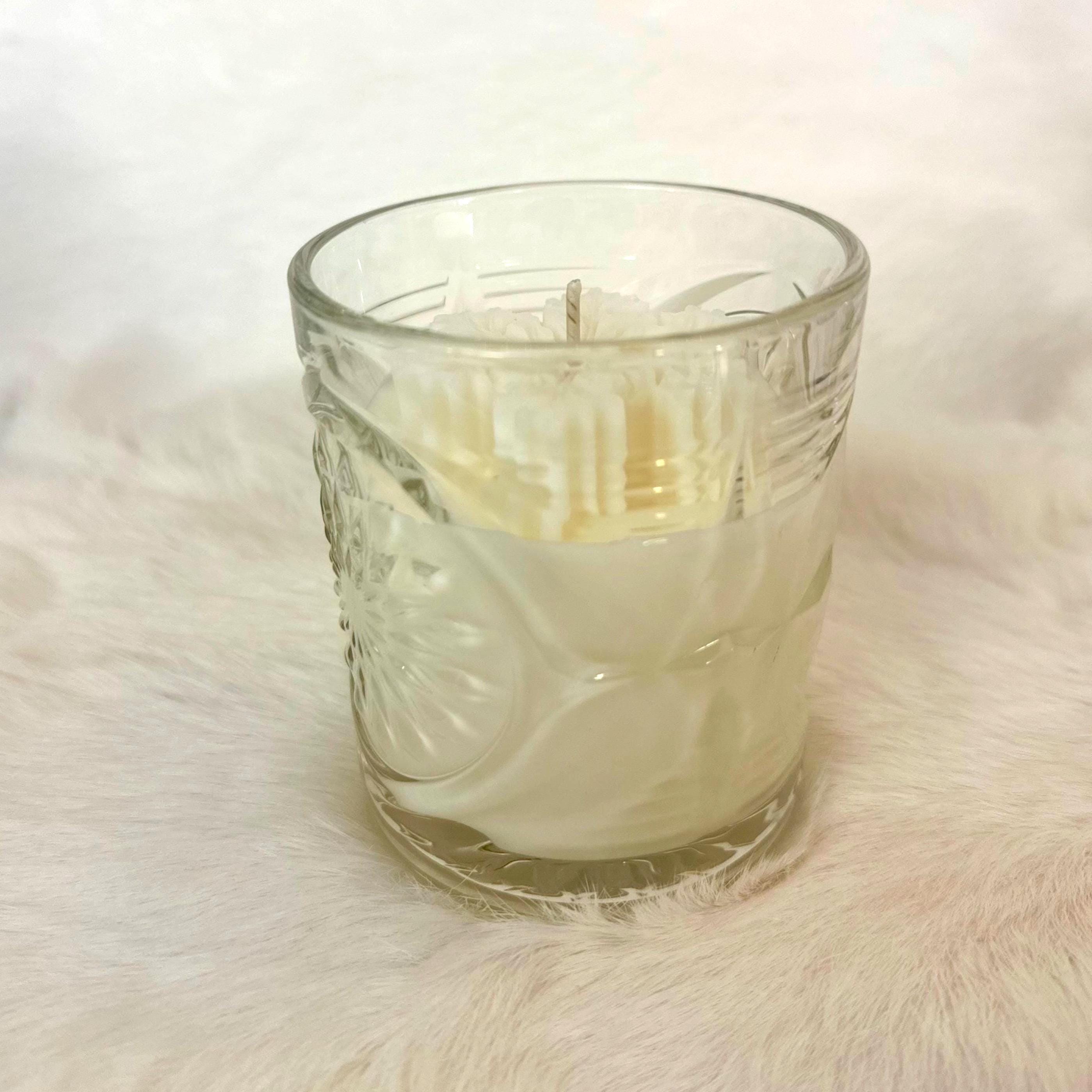 Weihnachtskerzen Eiskristall im Glas | Duftkerze Sojawachs im Glas als Geschenkidee Mitbringsel