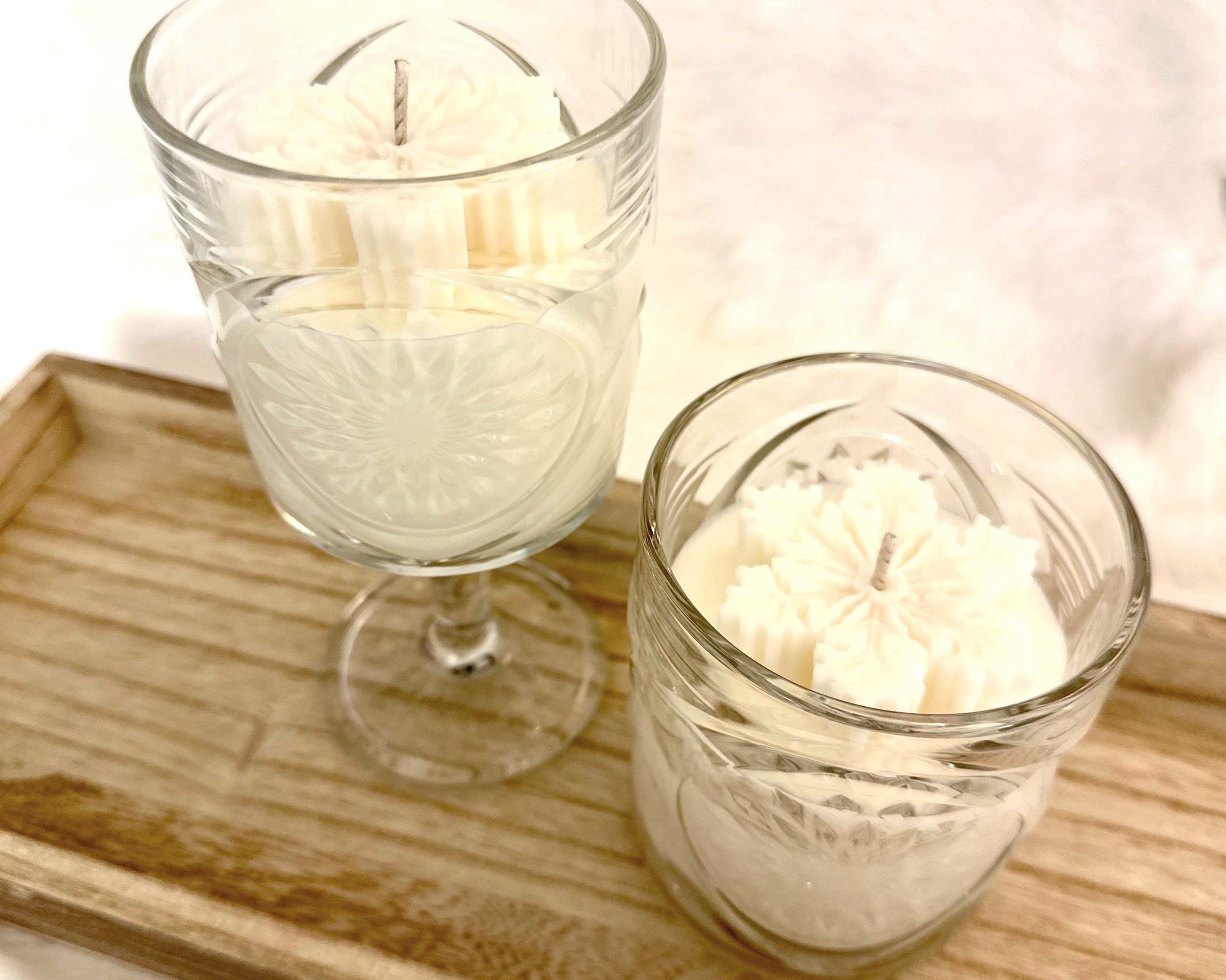 Weihnachtskerzen Eiskristall im Glas | Duftkerze Sojawachs im Glas als Geschenkidee Mitbringsel