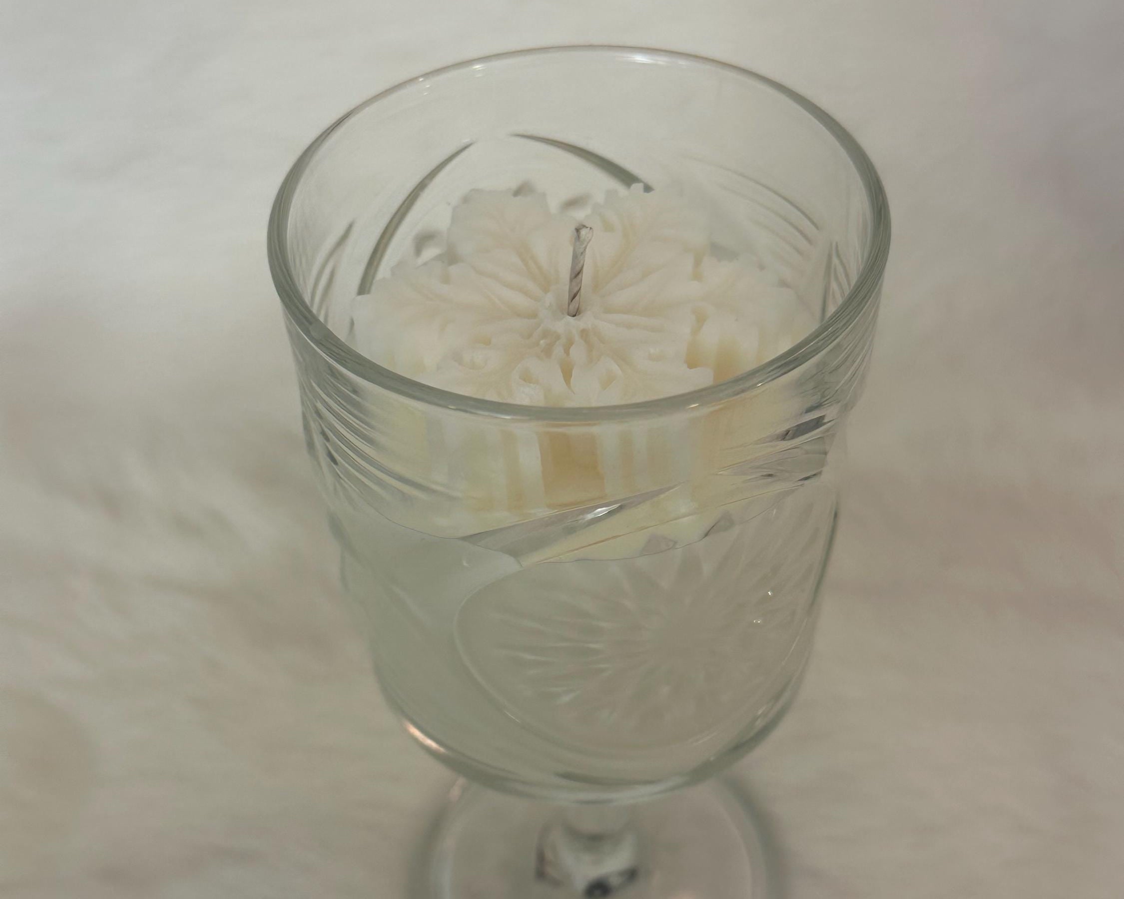Weihnachtskerzen Eiskristall im Glas | Duftkerze Sojawachs im Glas als Geschenkidee Mitbringsel