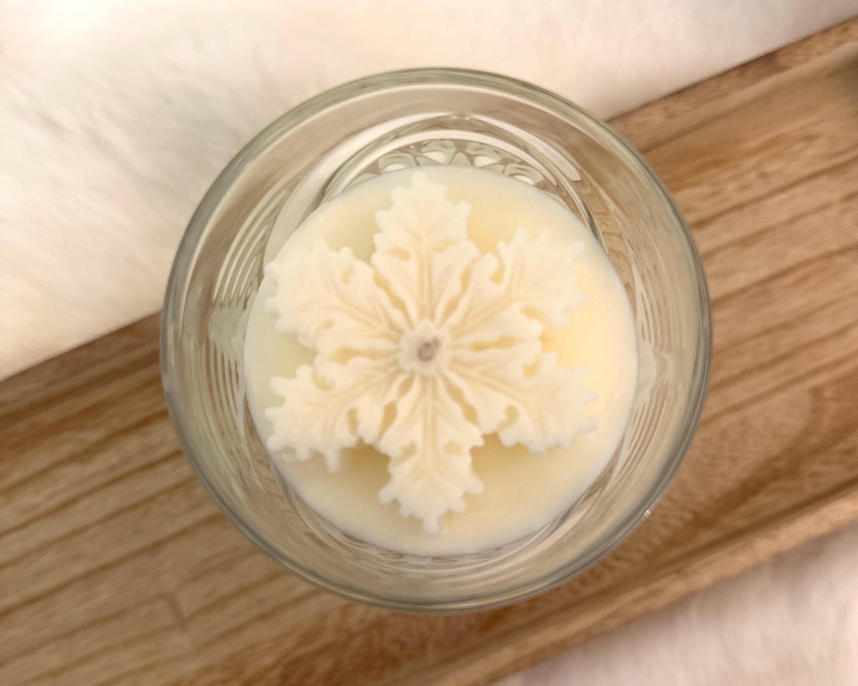 Weihnachtskerzen Eiskristall im Glas | Duftkerze Sojawachs im Glas als Geschenkidee Mitbringsel