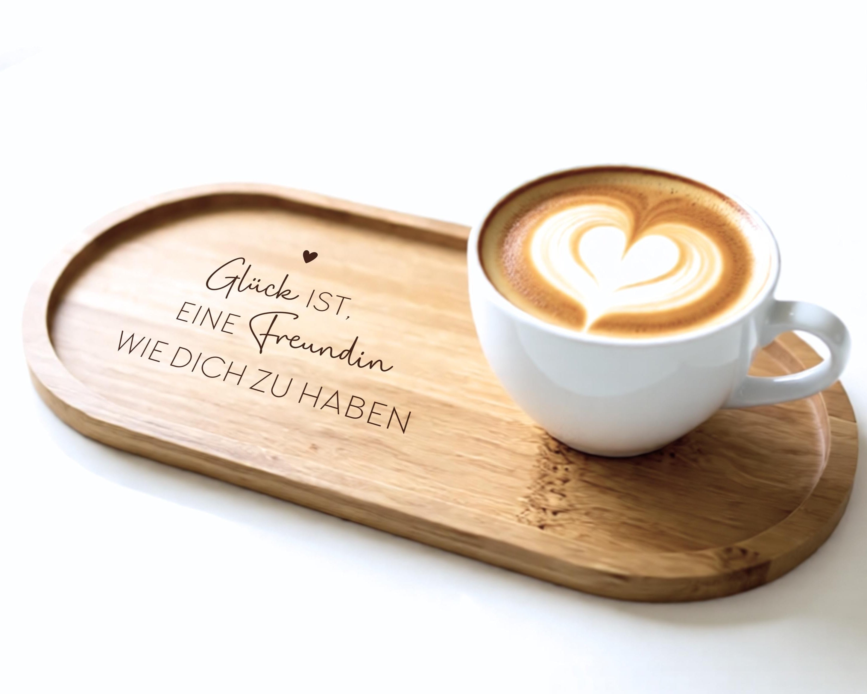 Kleines Tablett personalisiert für Freundin, Schwester, Mama, Bruder, Papa,... | Laser Buchenholz | persönliches Geschenk