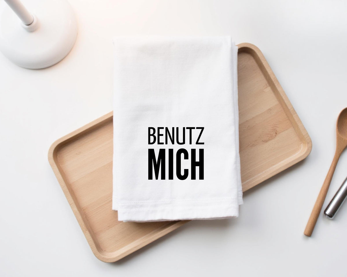 Geschirrtuch | Küchenhandtuch | Benutz mich | mit schwarzer oder pinker Beschriftung