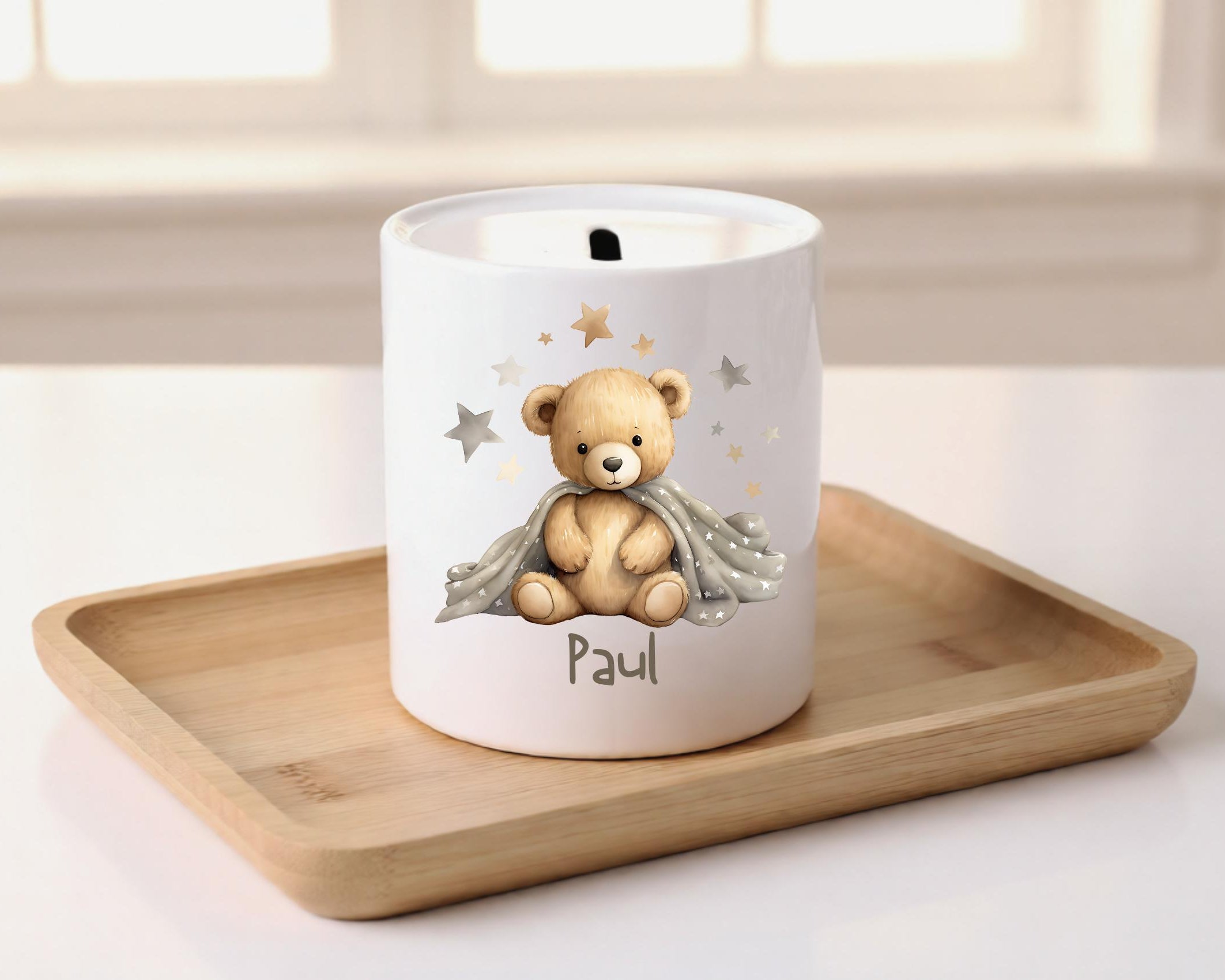 Personalisierte Spardose für Kinder | Geld Taufe Geburt schenken | Geschenk | 8 unterschiedliche Tiermotive | Keramik Sparschwein