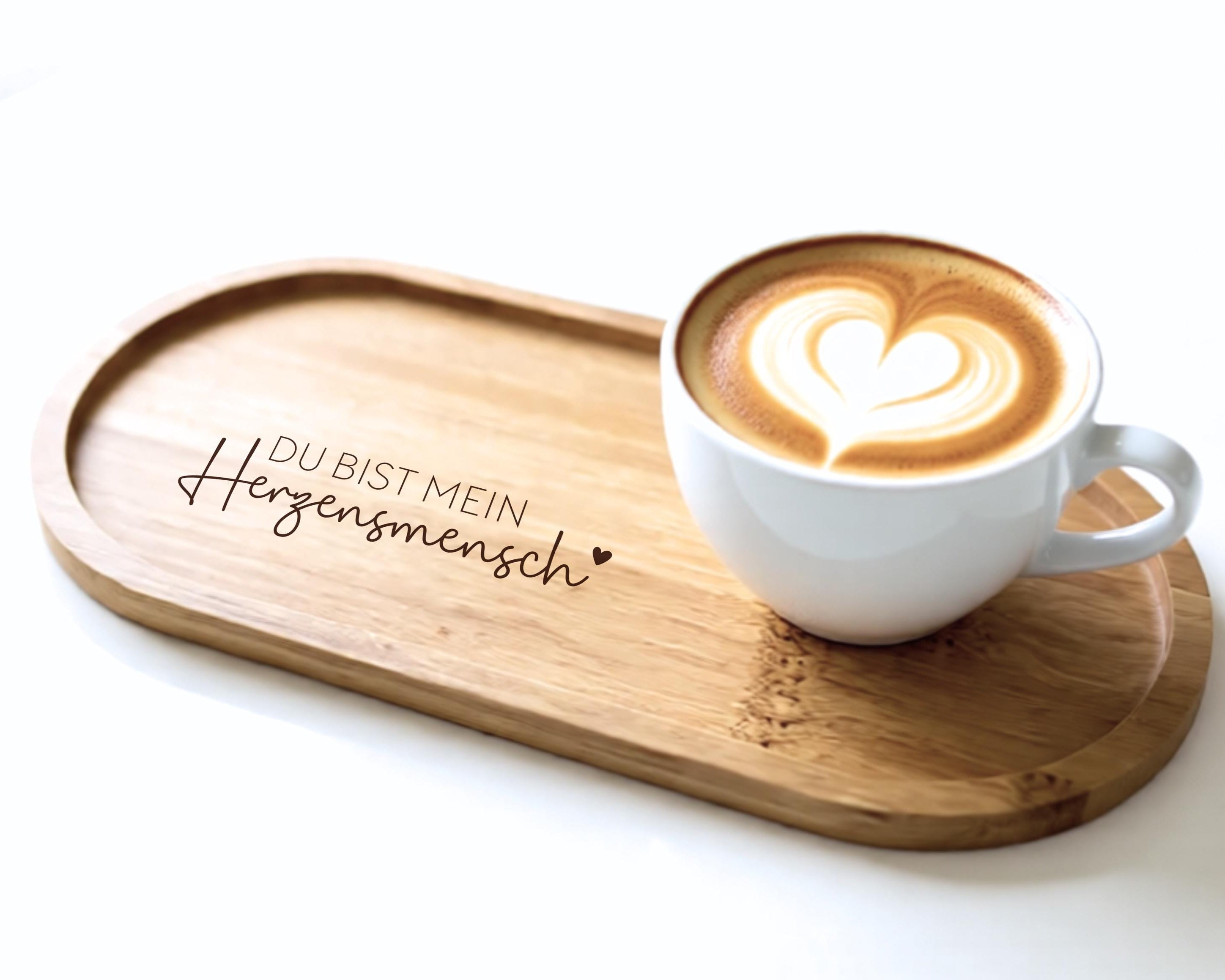 Kleines Tablett "Herzensmensch" | Geschenk Freundin, Schwester, Mama, Bruder, Papa,... | Laser Buchenholz | persönliches Geschenk