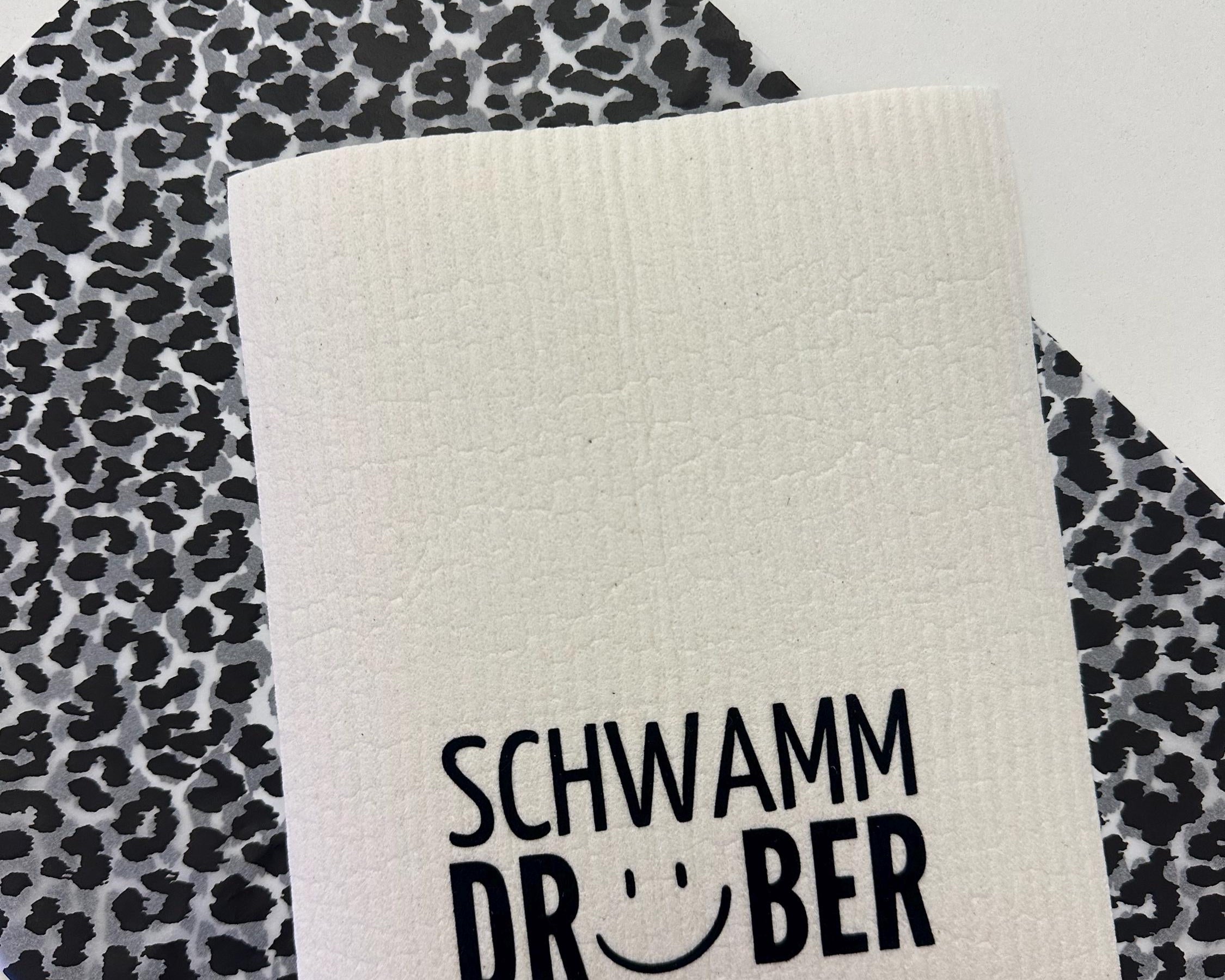 Lustige Schwammtücher 3er Set | Schwammtuch mit Spruch | Spüllappen | Wischtuch weiß | kleines Geschenk Mitbringsel | Öko | waschbar