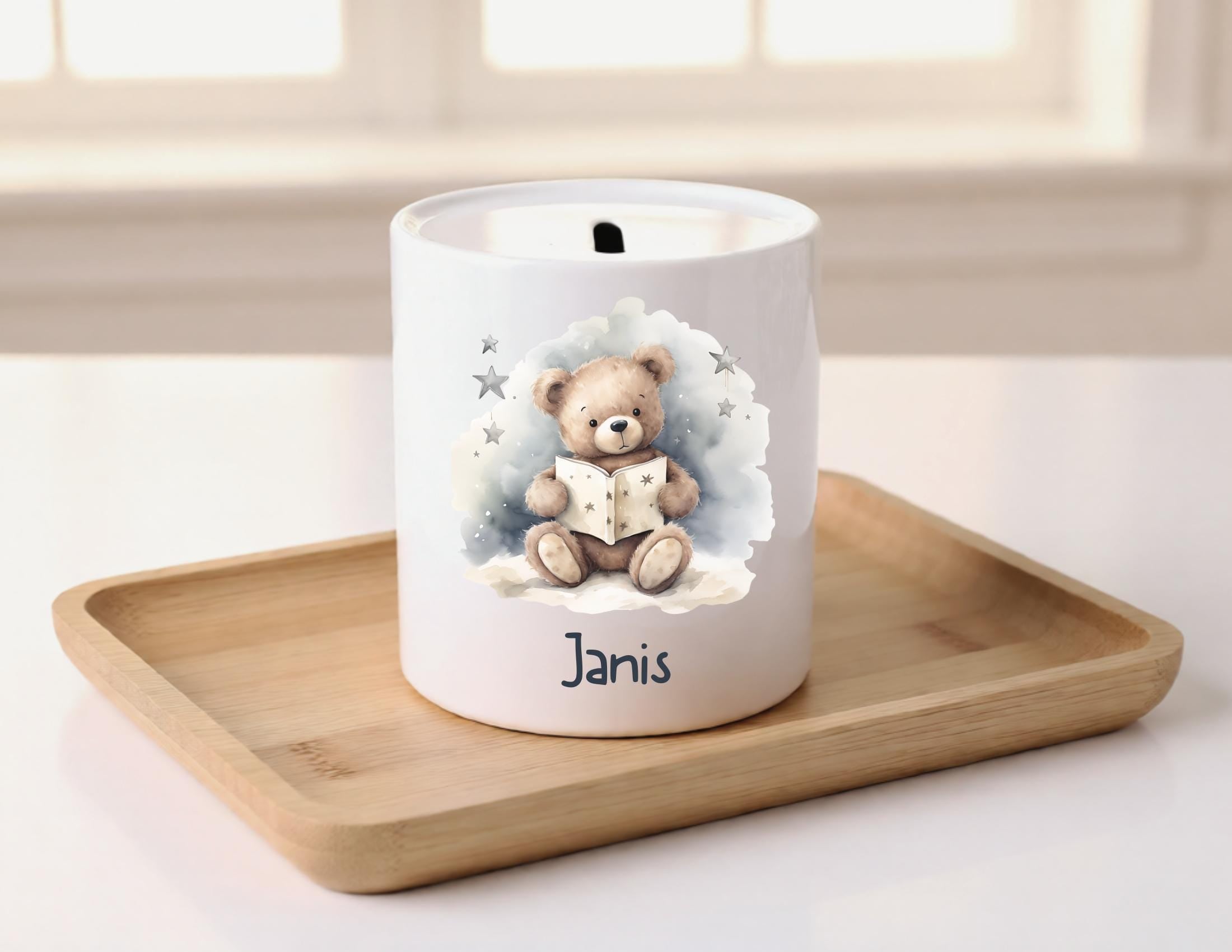 Personalisierte Spardose für Kinder | Geld Taufe Geburt schenken | Geschenk | 8 unterschiedliche Tiermotive | Keramik Sparschwein