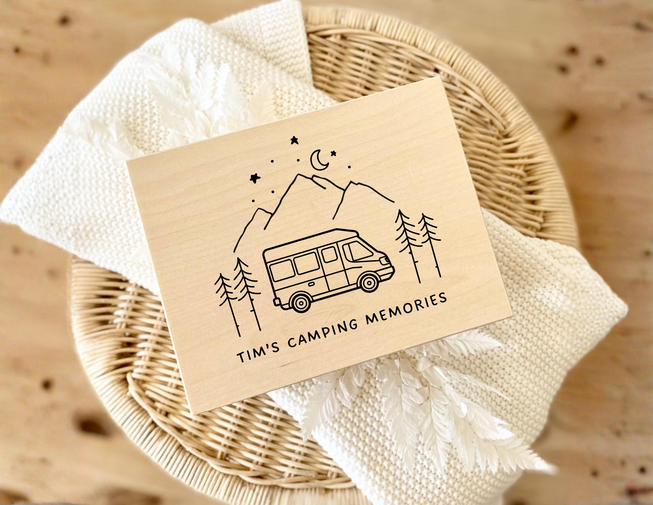 Camping Tour Erinnerungskiste | personalisiert | Holz Erinnerungsbox für Camper | personalisierte Kiste aus Holz | Sammel Box