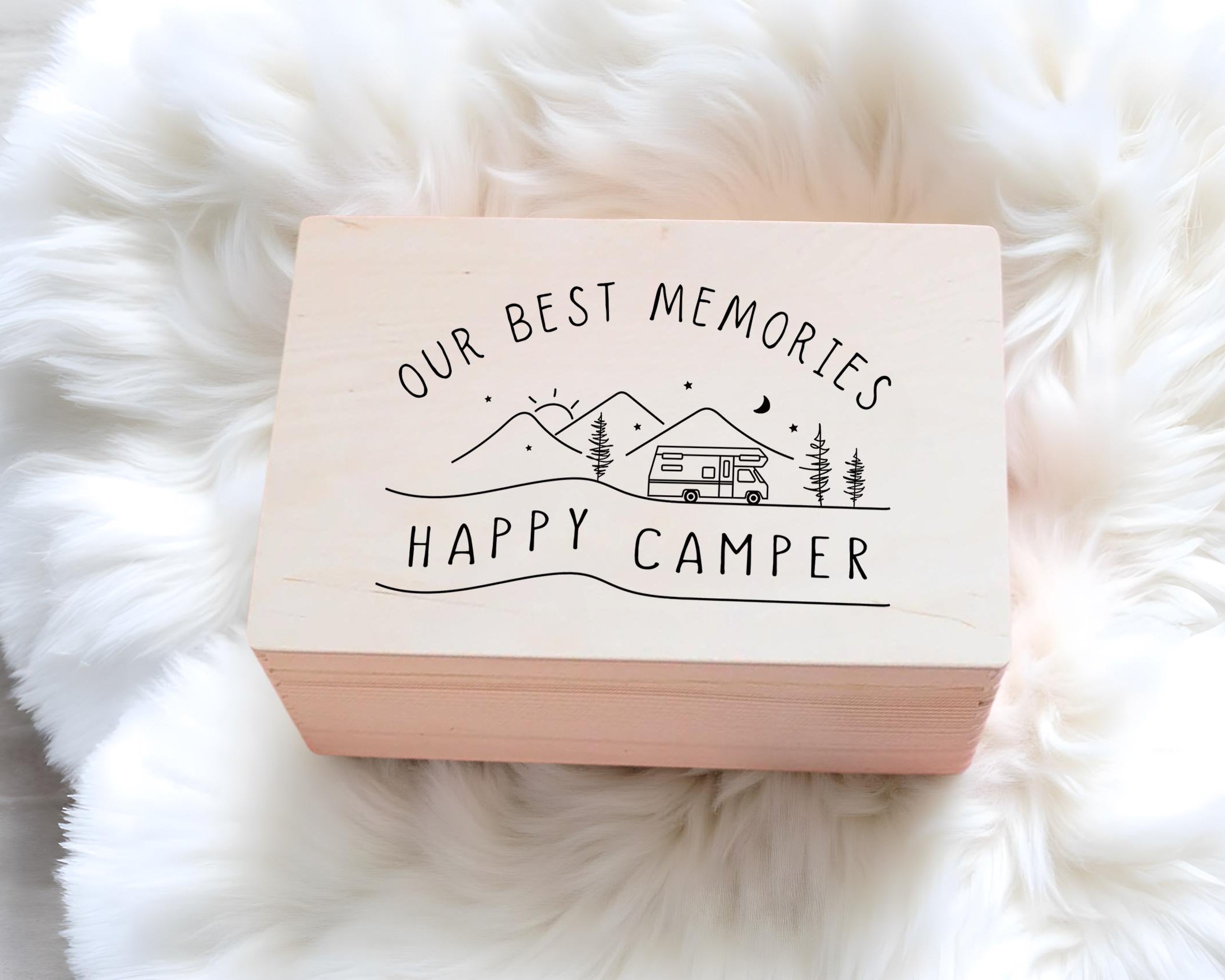Camping Tour Erinnerungskiste | personalisiert | Holz Erinnerungsbox für Camper | personalisierte Kiste aus Holz | Sammel Box