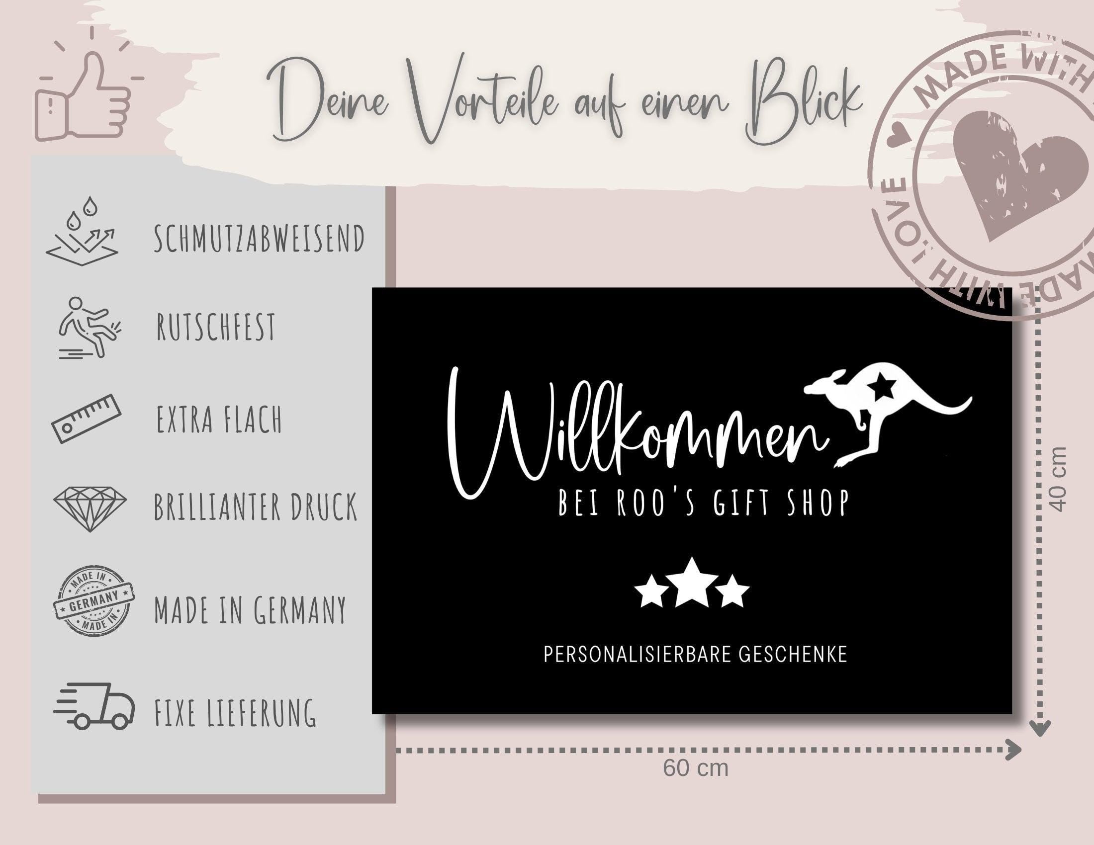 Personalisierte Fußmatte für Camper | Geschenk Wohnmobil | schwarzer Fußabtreter mit Namen