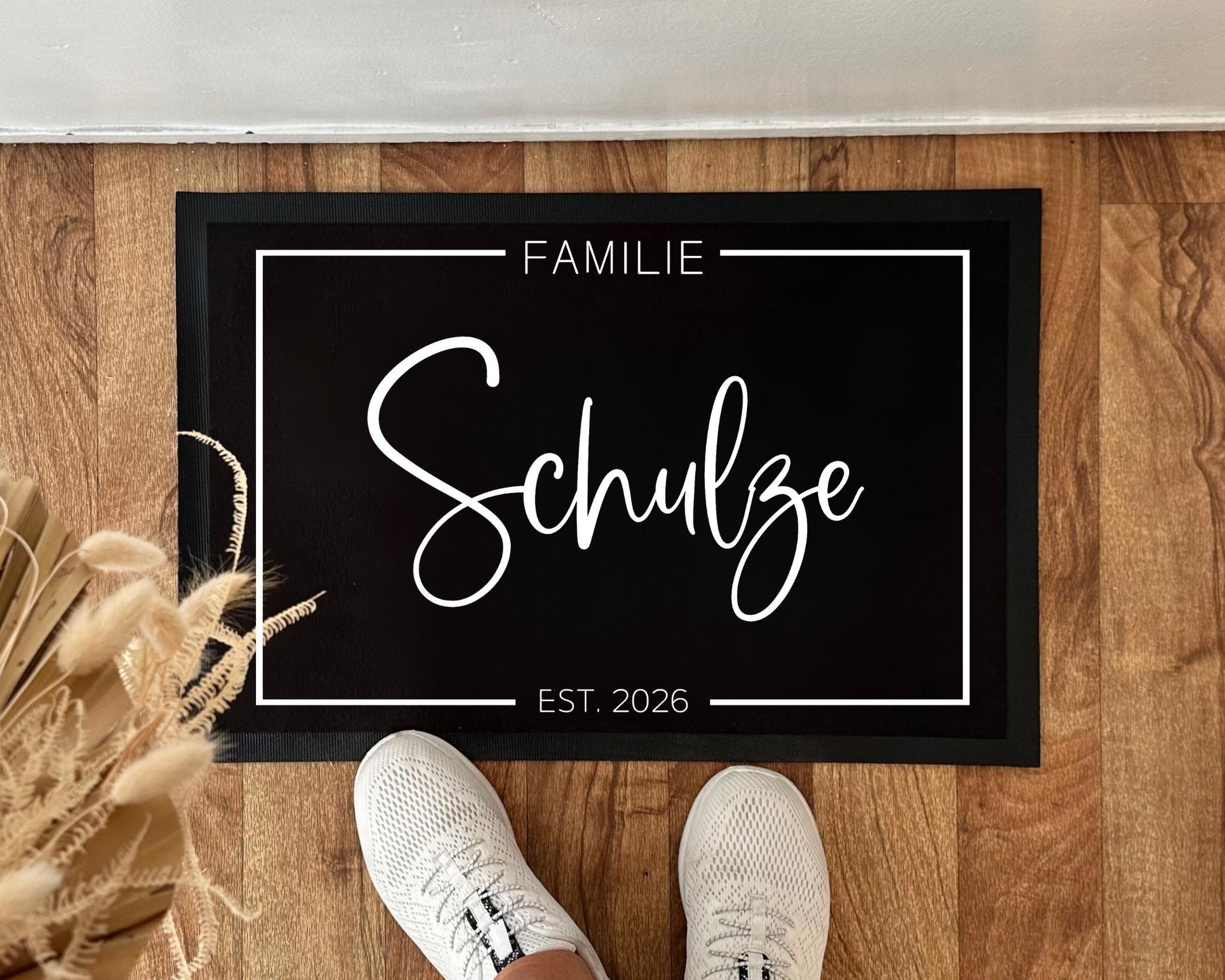 Fußmatte für Familien | Personalisierter Fußabtreter mit Name der Familie | Geschenk Einzug