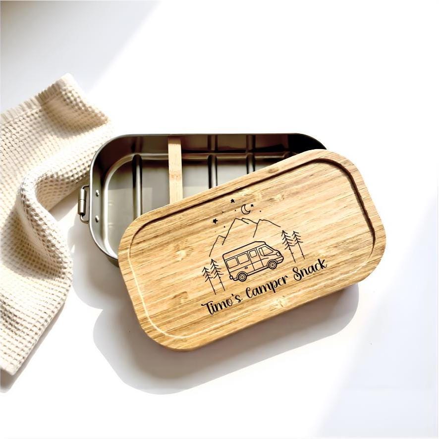 Brotdose für Camper | personalisierte Camping Lunchbox | Camper Frühstück | Geschenk Camping
