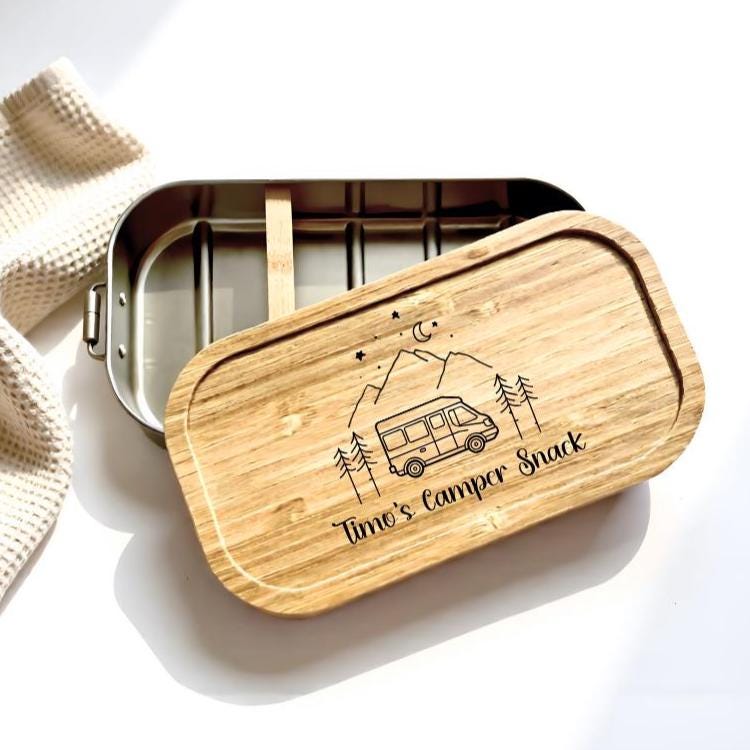 Brotdose für Camper | personalisierte Camping Lunchbox | Camper Frühstück | Geschenk Camping