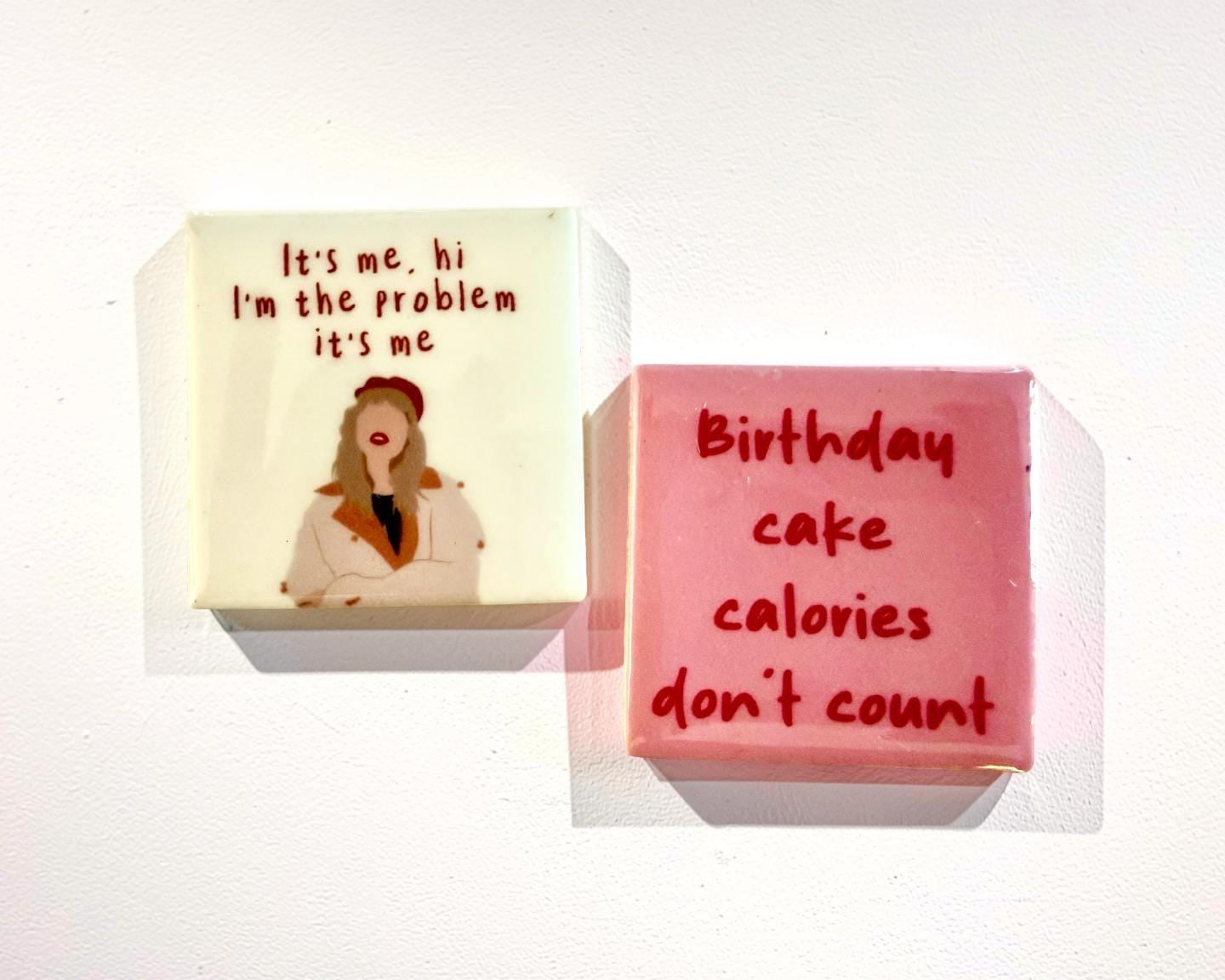 Mini Fliesen Magnete | kleine Kacheln mit Sprüchen | Magnet Taylor | Swiftie Geschenk | 4,5 x 4,5 Tile