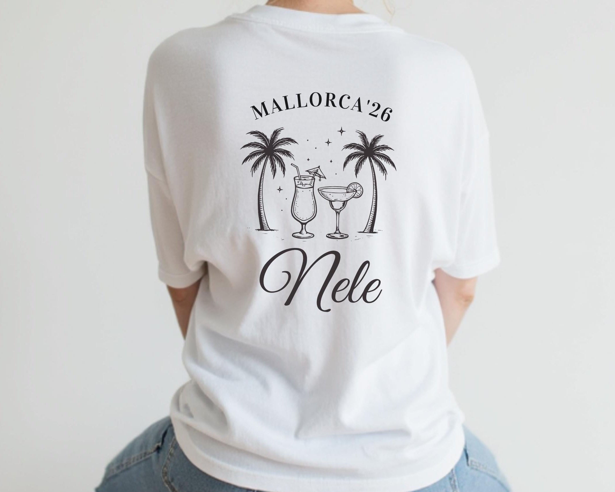 Braut- und JGA-Team T-Shirt | personalisiert mit Namen & Jahreszahl | Mallorca | Mädelstour