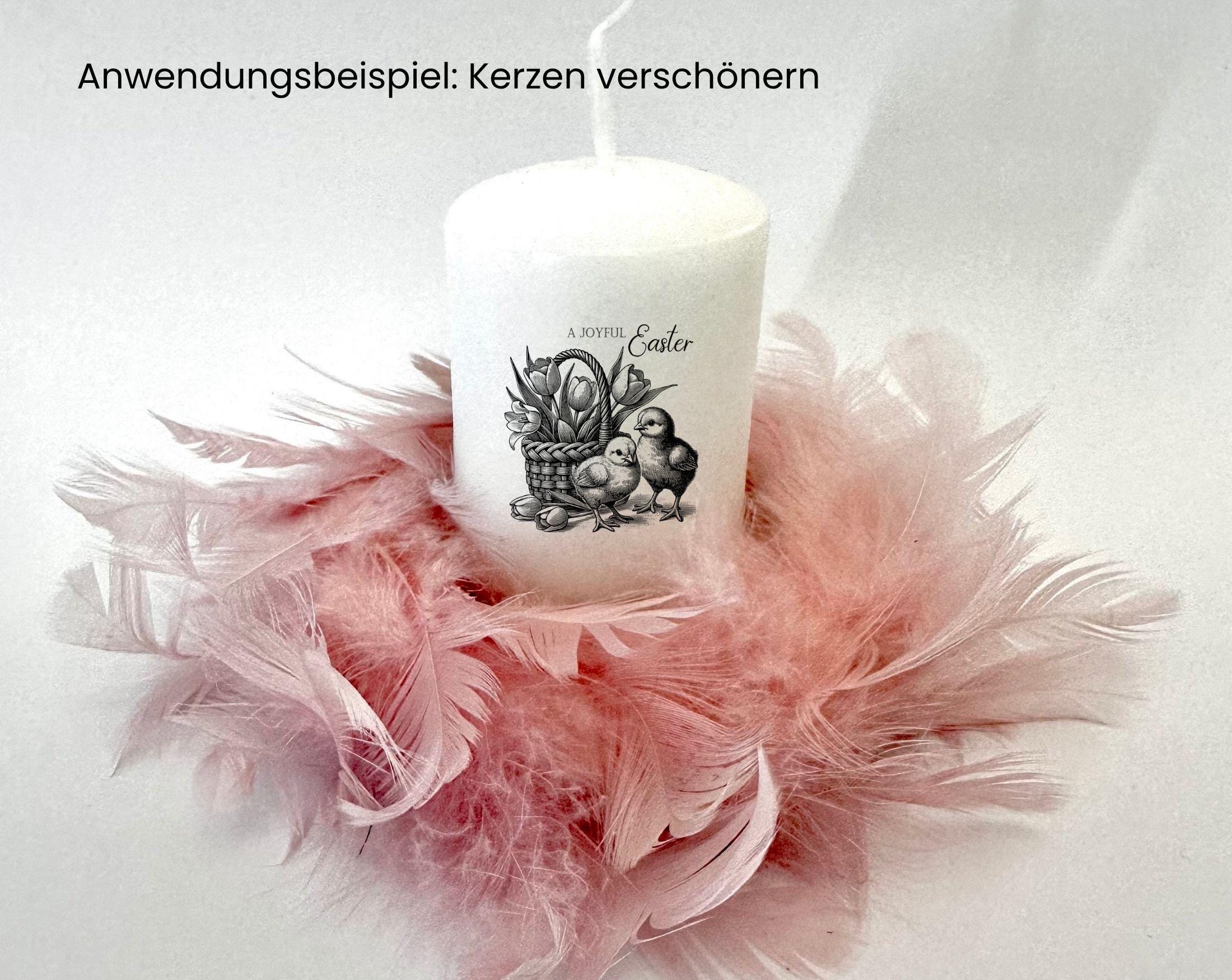 Oster Kerzen DIY | 30 Sticker im Vintage Look | für Wasserschiebefolie | digitaler download