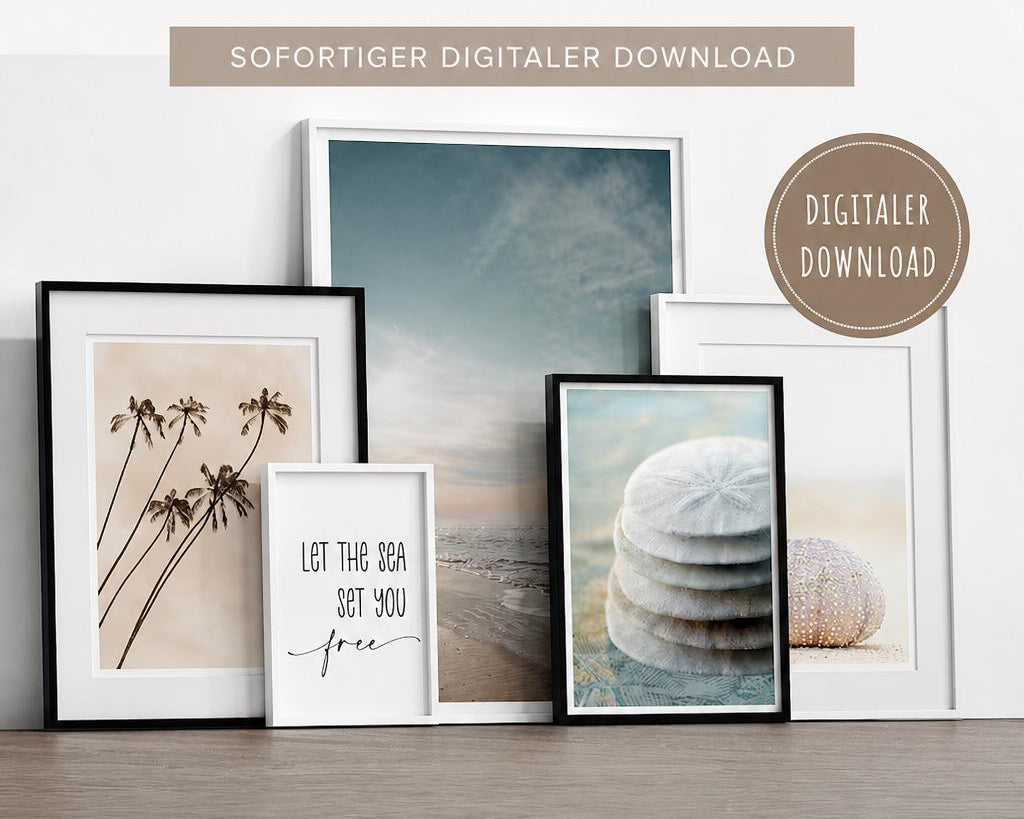 Poster Serie Sanddollar als 5er Set | Digitaler Download | 5 Poster (diverse Formate)