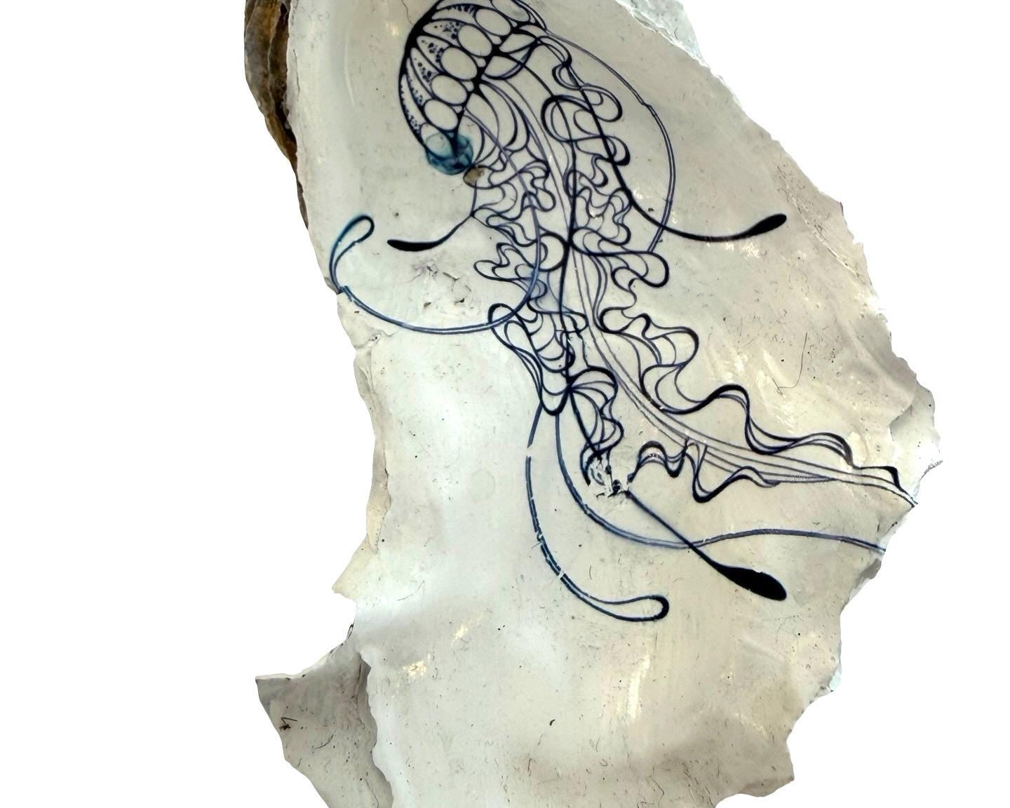 Austernschalen | Austern handgemalt | Schmuckschale | Trauringe | handbemalte Oyster | Ringschale