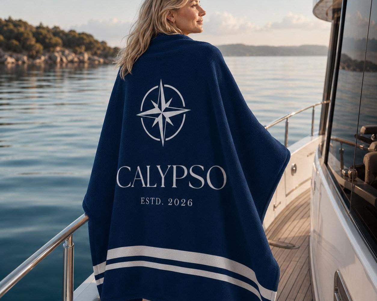 Personalisierte Plüschdecke für Bootsbesitzer | Maritime Kuscheldecke mit Bootsname | Geschenk für Segler, Skipper Geschenk, Boot Decke