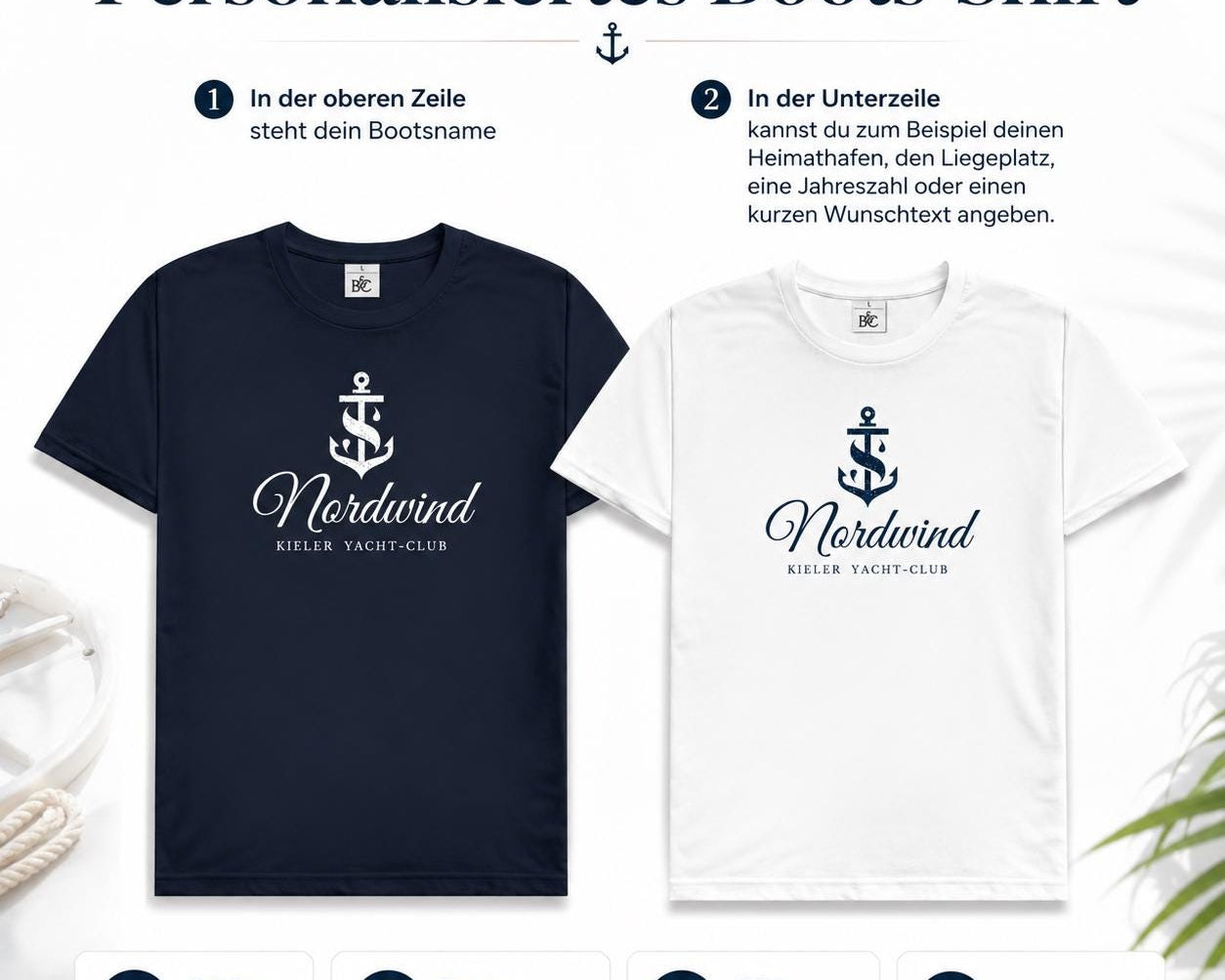 Personalisierbares Boots-Shirt mit Bootsname – Geschenkidee für Segler, Skipper & Bootsliebhaber