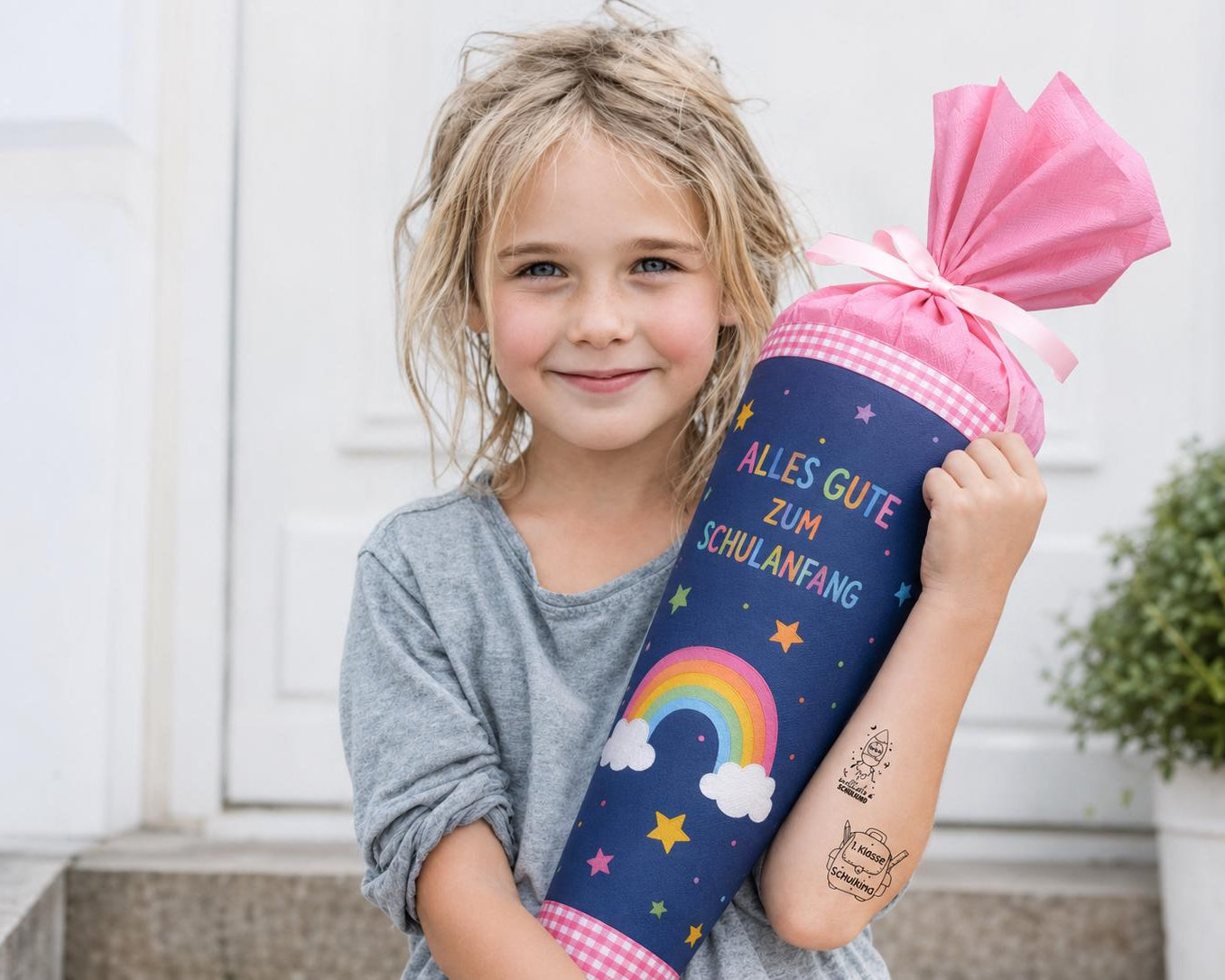 Schulkind | personalisierbare Tattoos zum Schulanfang | Kindertattoo mit Namen | 24er Set | für Jungs & Mädchen 1. Schultag | zum Schulstart