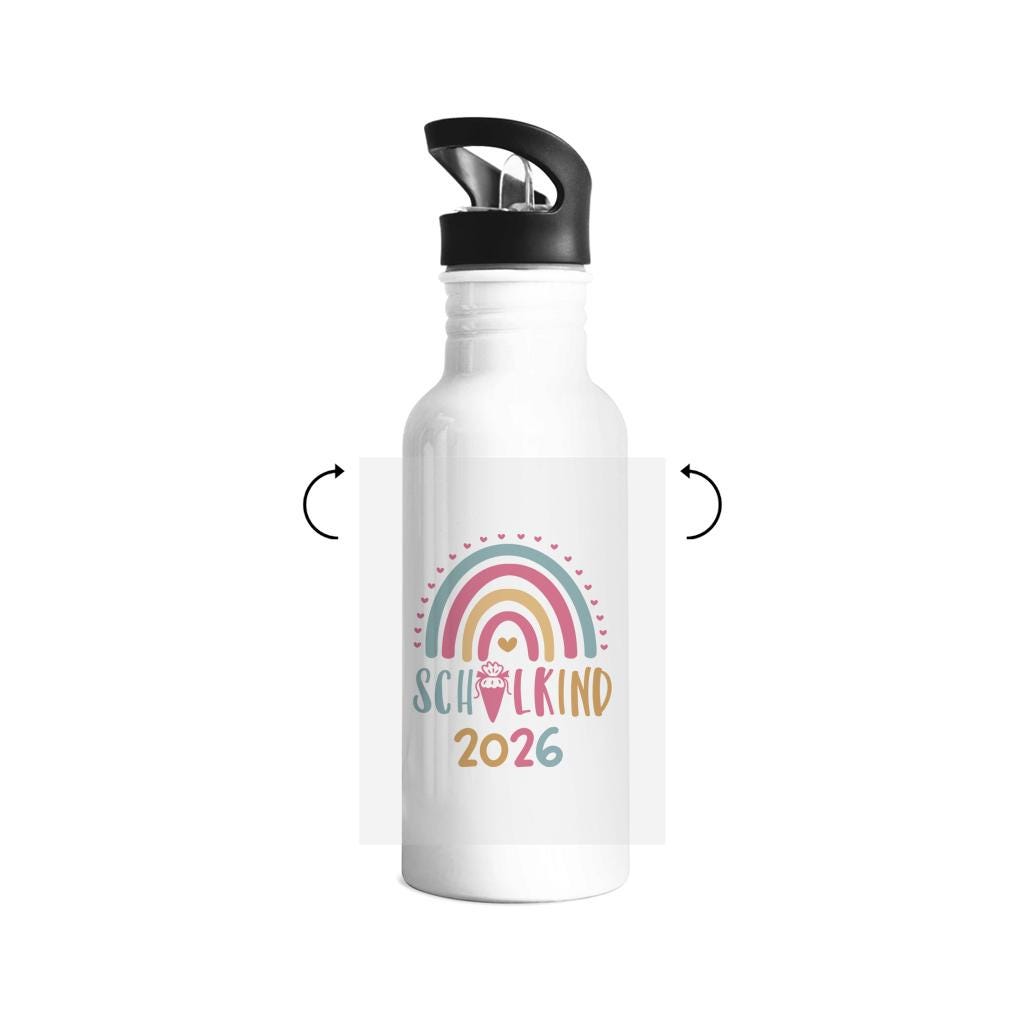 Trinkflasche Einschulung | Flasche Schulanfang | Geschenk Einschulung Kita | zwei Motive auf einer Flasche