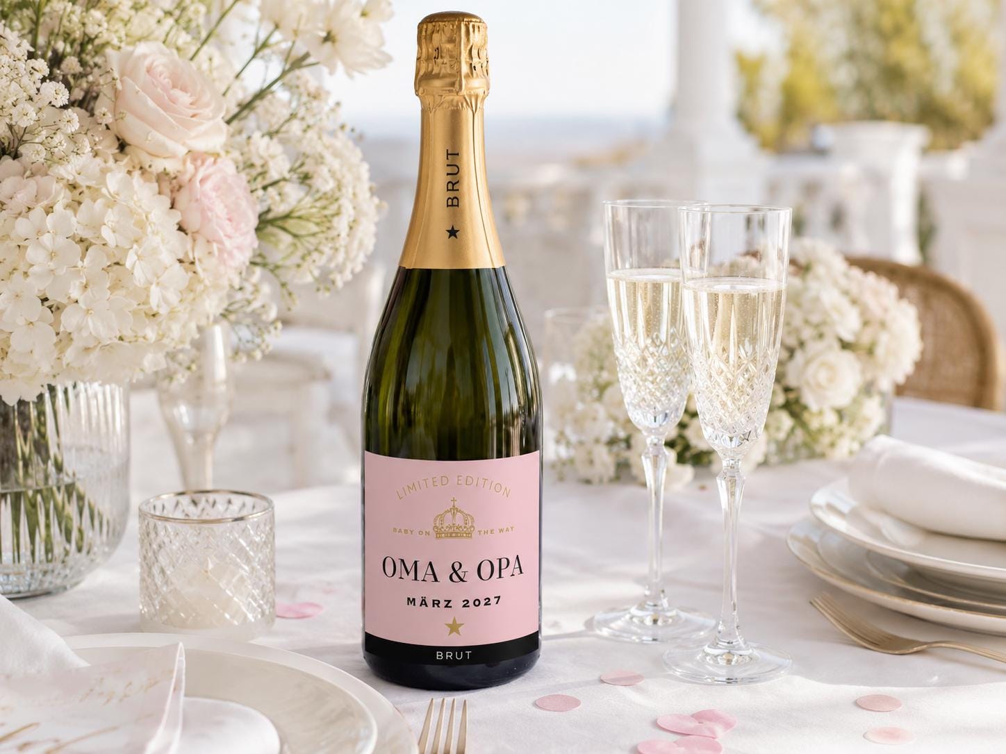 Personalisiertes Etikett Champagnerflasche | Hochzeit Verlobung Goldene Hochzeit Flaschenetikett