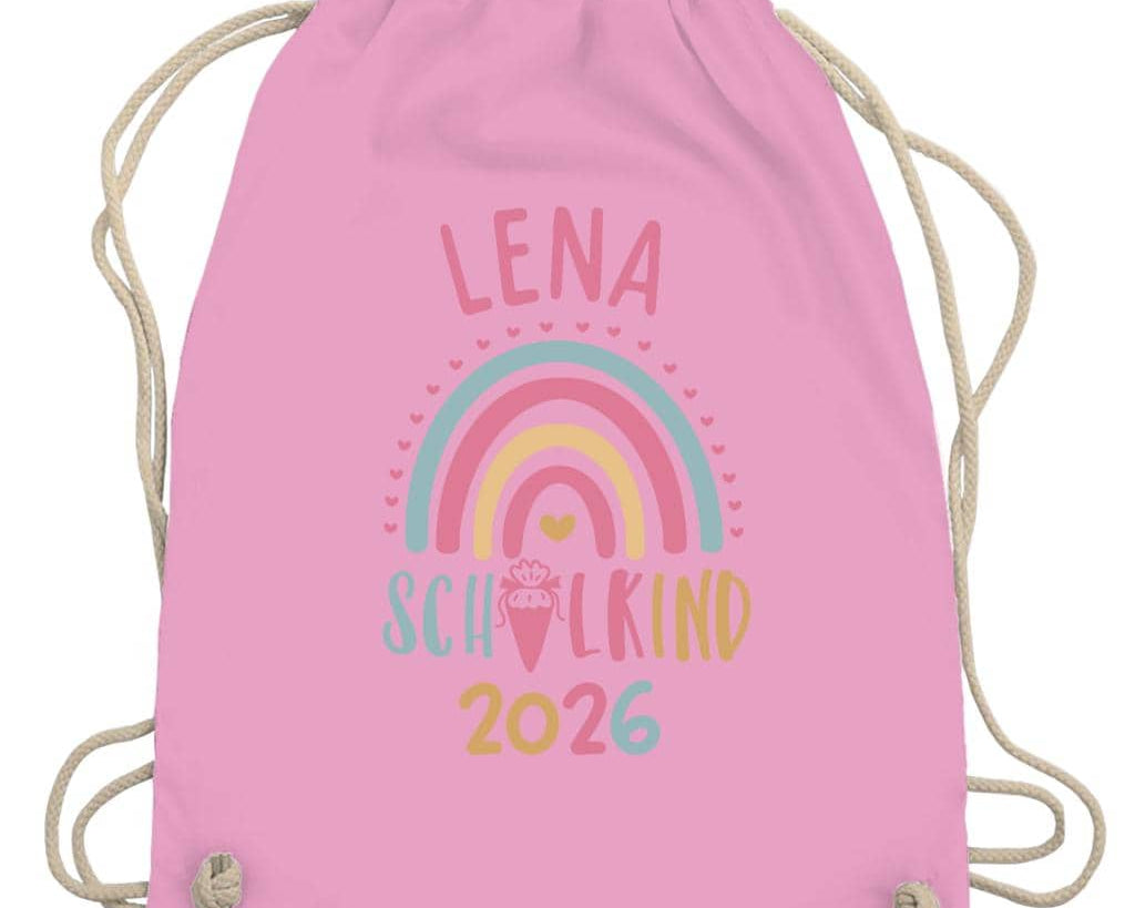 Personalisierter Turnbeutel Schulkind 2026 in 8 Farben | Geschenk zur Einschulung | Sportbeutel mit Name | Kindergarten- & Schultasche