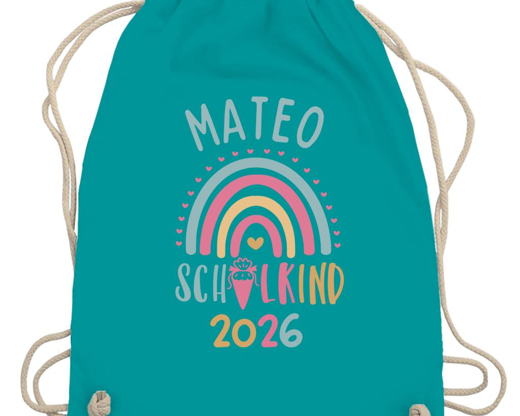 Personalisierter Turnbeutel Schulkind 2026 in 8 Farben | Geschenk zur Einschulung | Sportbeutel mit Name | Kindergarten- & Schultasche