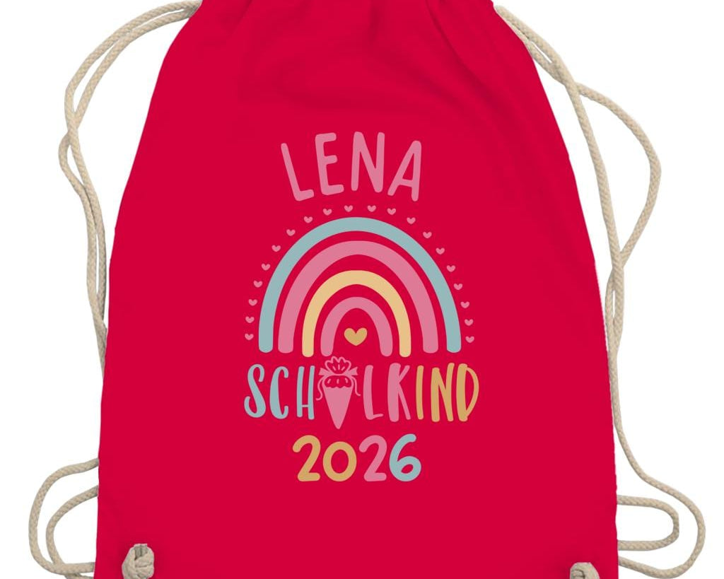 Personalisierter Turnbeutel Schulkind 2026 in 8 Farben | Geschenk zur Einschulung | Sportbeutel mit Name | Kindergarten- & Schultasche