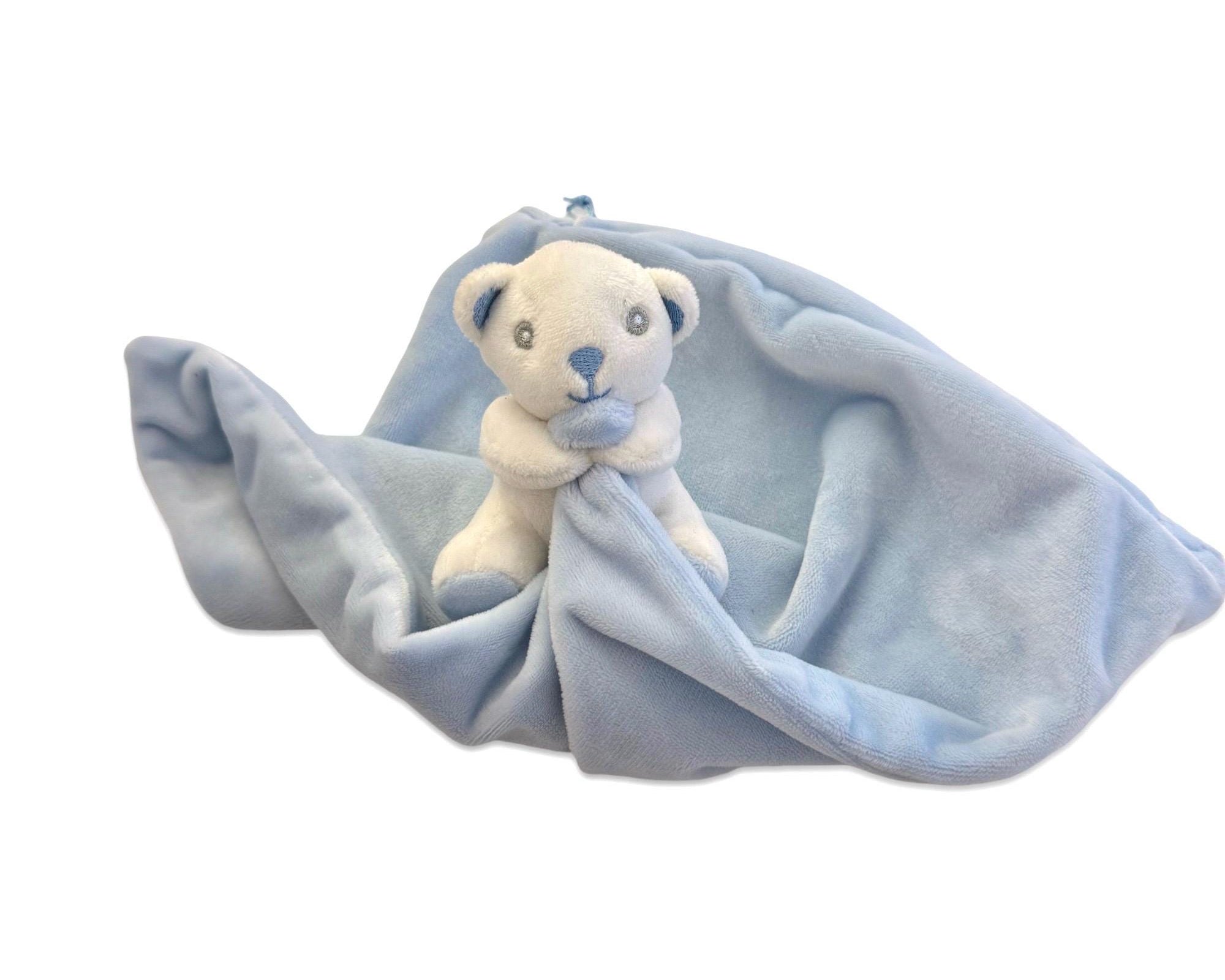 Kissen mit Häschen oder Bärchen | personalisiert | Baby Name | rosa oder hellblau | Samt