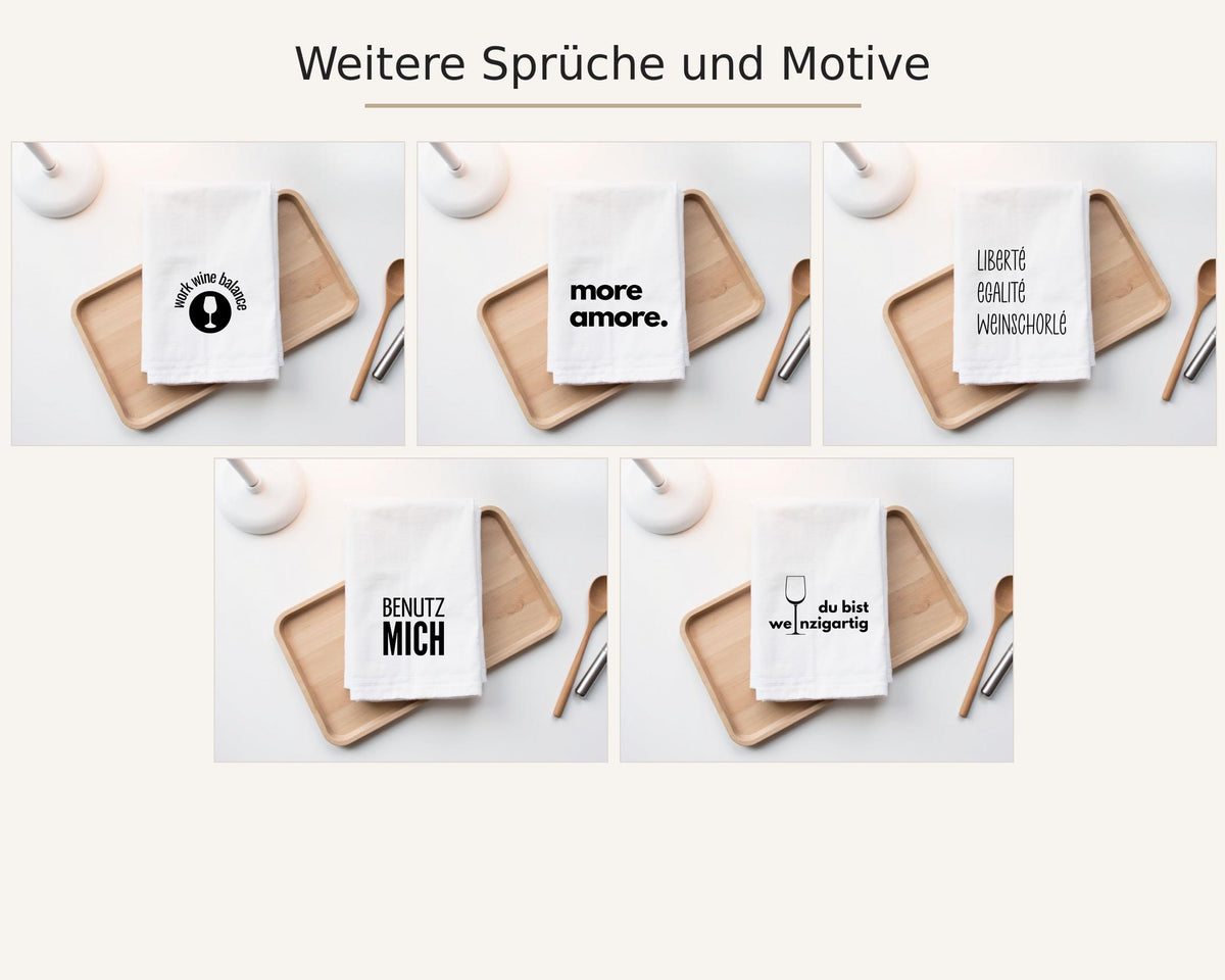 Geschirrtuch Weihnachten | Schöne Bescherung | in verschiedenen Farben - pink oder schwarz