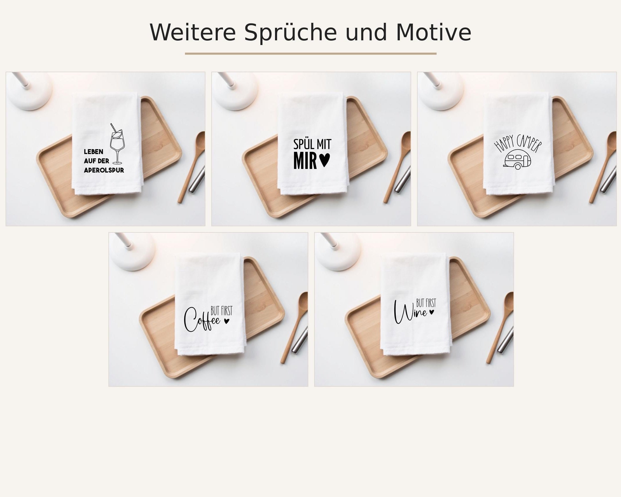 Geschirrtuch | But First Wine | lustiger Spruch | in weiß, grau oder schwarz