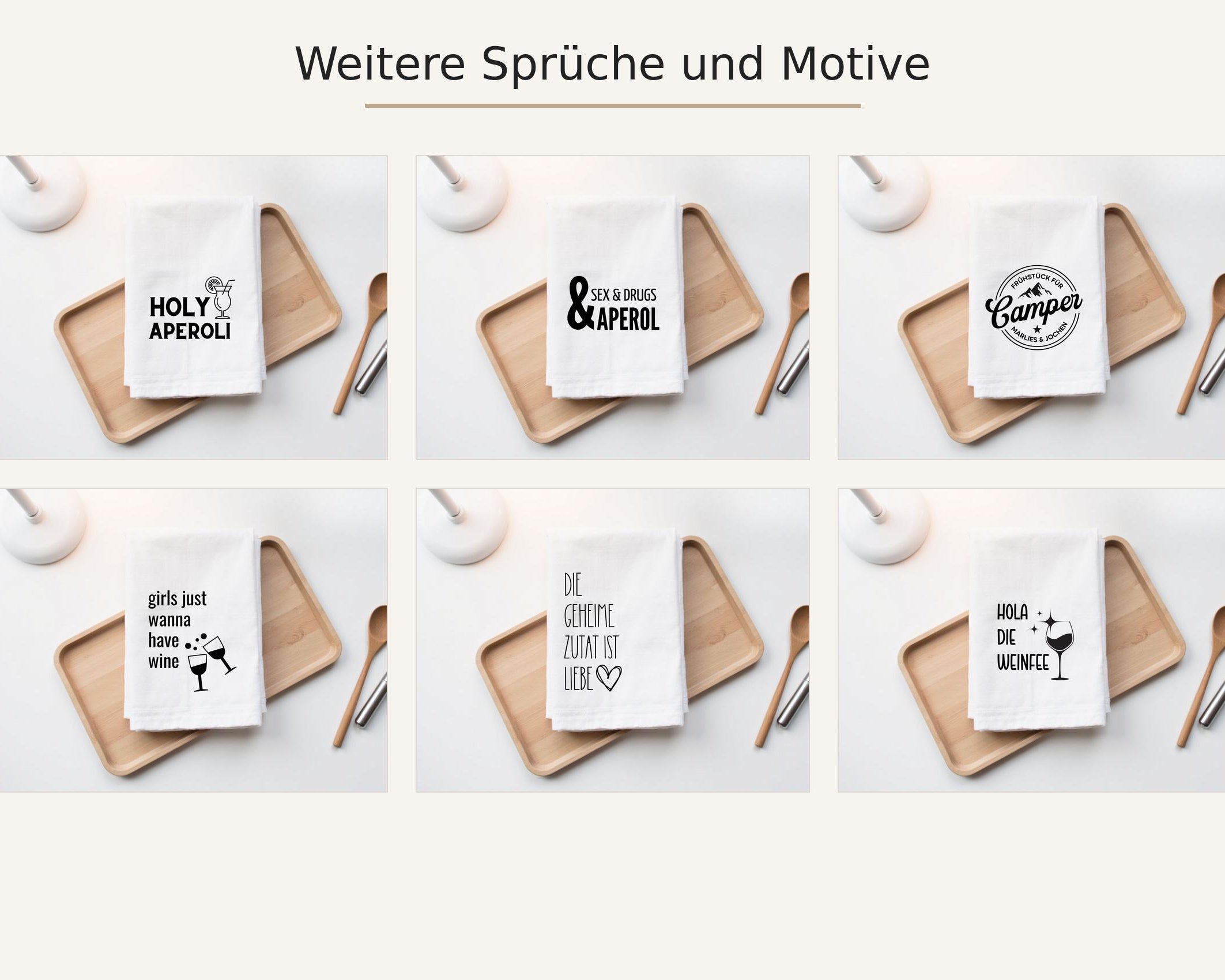 Geschirrtuch | Leben auf der Aperolspur | lustiger Spruch | in weiß oder schwarz