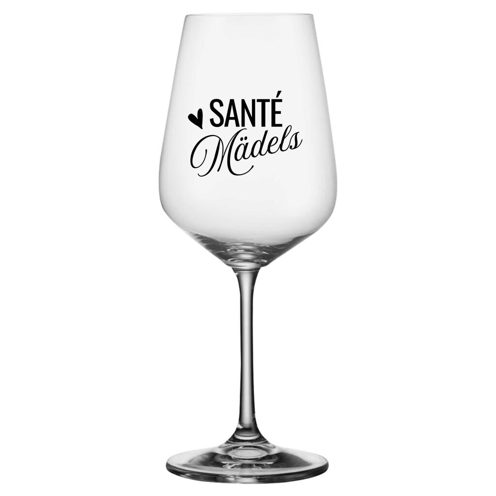 Personalisiertes Weinglas mit Name | Cheers, Cin Cin oder Santé | Geschenk für Frauen & Mädelsabend