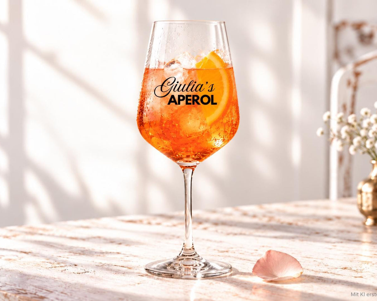 Personalisiertes Weinglas | Spritzglas – bedruckt mit Wunschname und Wunschtext