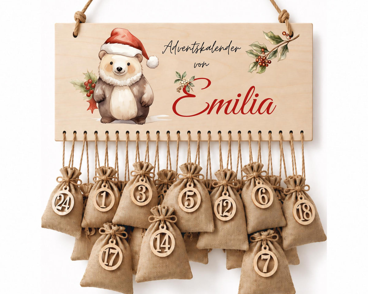 Personalisierbarer Adventskalender aus Holz – wiederverwendbar & liebevoll befüllbar