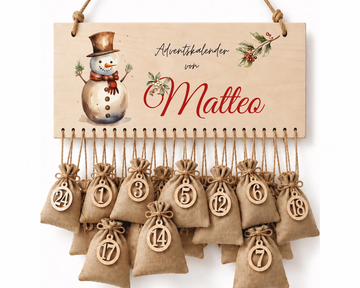 Personalisierbarer Adventskalender aus Holz – wiederverwendbar & liebevoll befüllbar